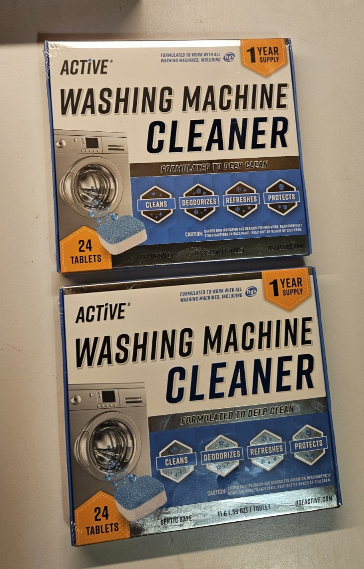 Active – Washing Machine Cleaner – 24 Tablet Pack – Lot of 2