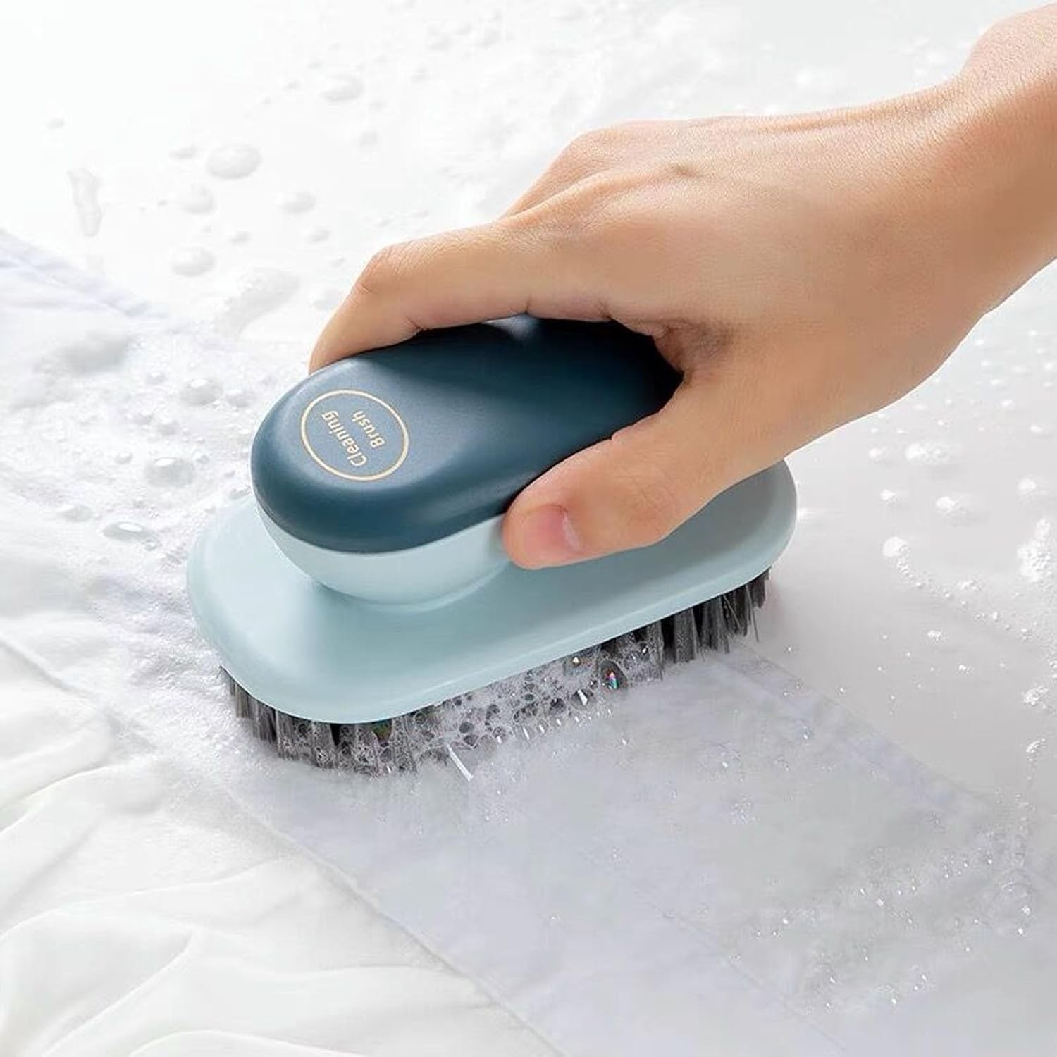 Soft Bristle Laundry Stain Remover Brush 2 Pack Blue Cleaning Brushes for