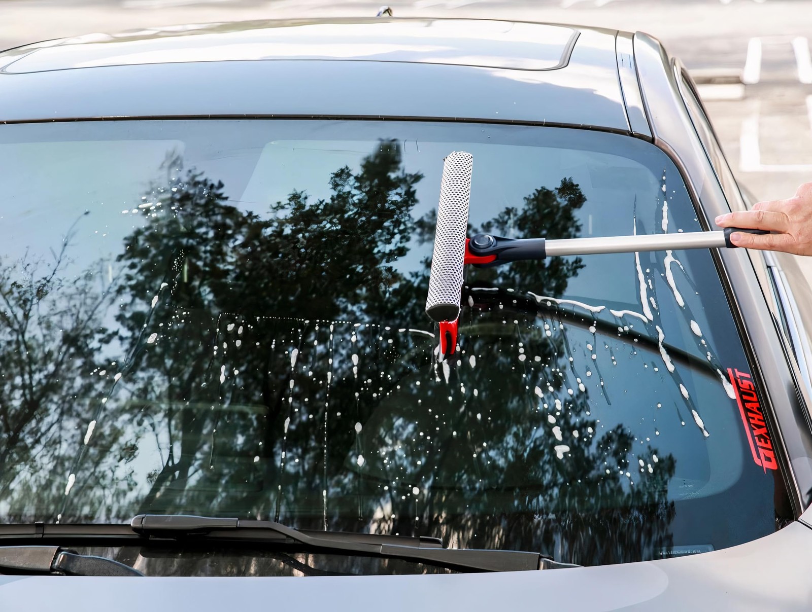 Window Squeegee Sponge 10 Inch Rubber Strip 50 Inch Extension Pole MultiAngle C