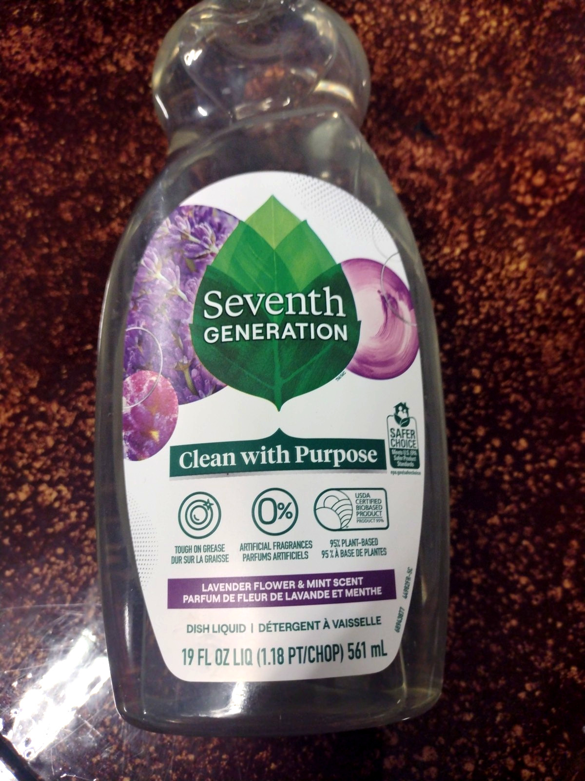 Seventh Generation LAVENDER FLOWER & MINT Dish Soap Detergent 19 fl oz 2 Pk