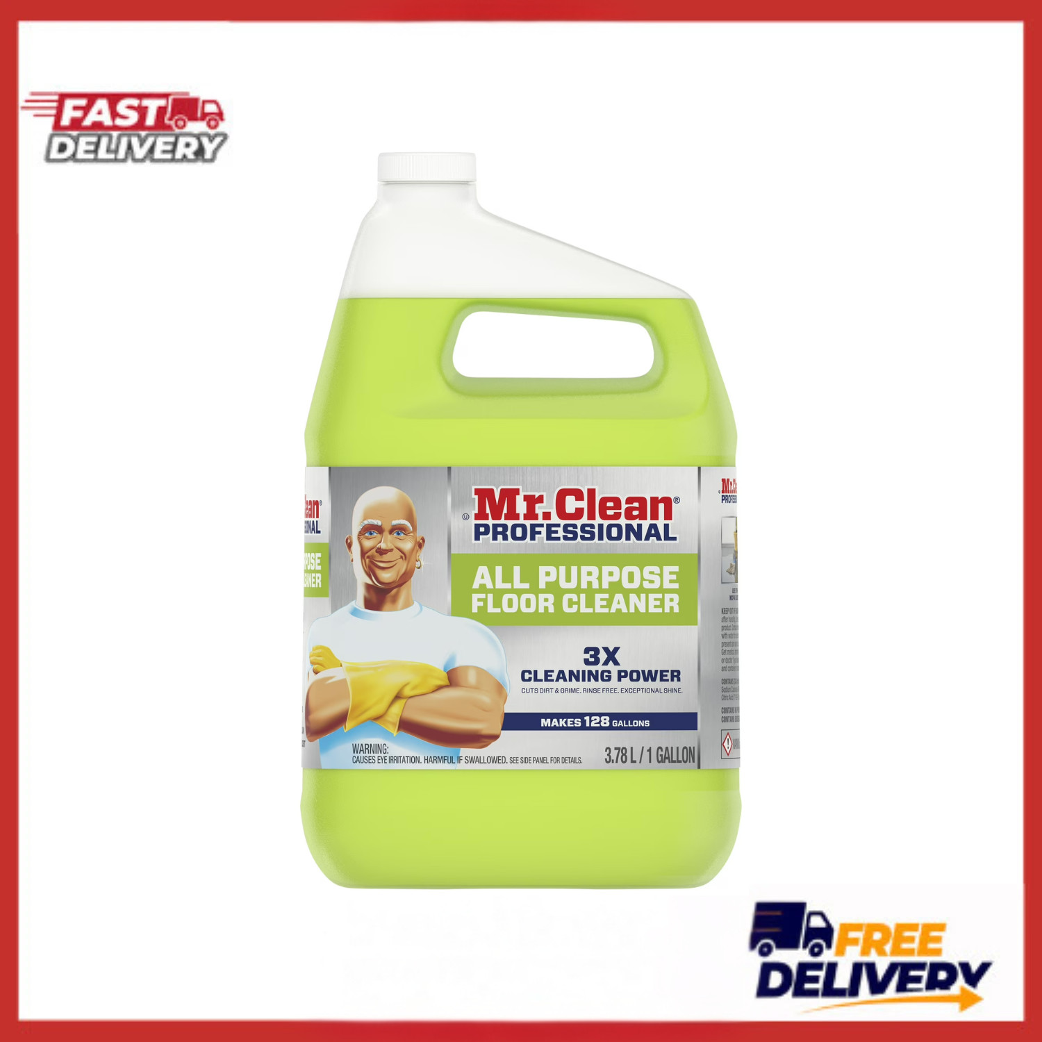 Mr Clean Finished Floor Cleaner 1 Gallon Lemon No Rinse Shine Formula