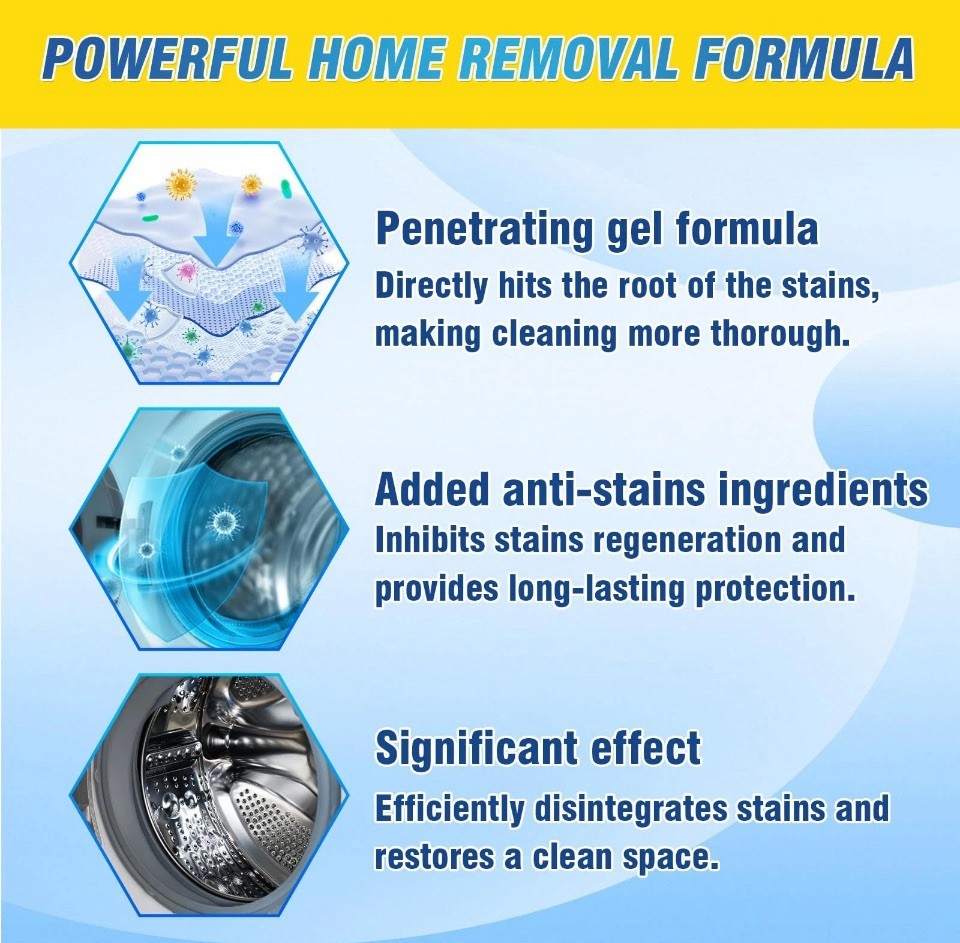 Home Remover Gel Washing Machine Cleaner Seal Front Load Washer Grout 7.44oz