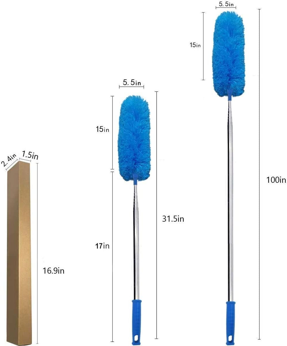 Feather Cleaning Duster with Handle Telescoping Extendable 100 Extra Long Pole