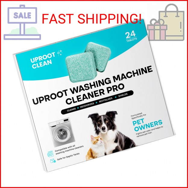 Uproot Clean Washing Machine Cleaner Tablets – 24 Pack for a 12 Month Supply. Fo