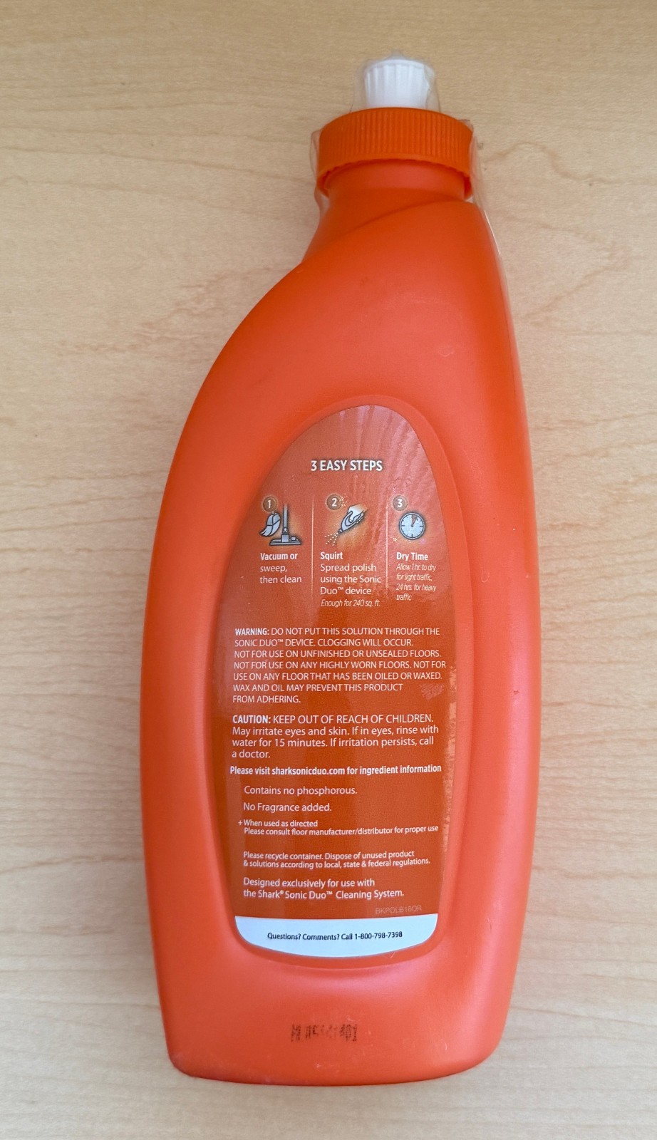 Shark Sonic Duo Wood & Hard Floor Polish Orange Bottle 16 fl oz
