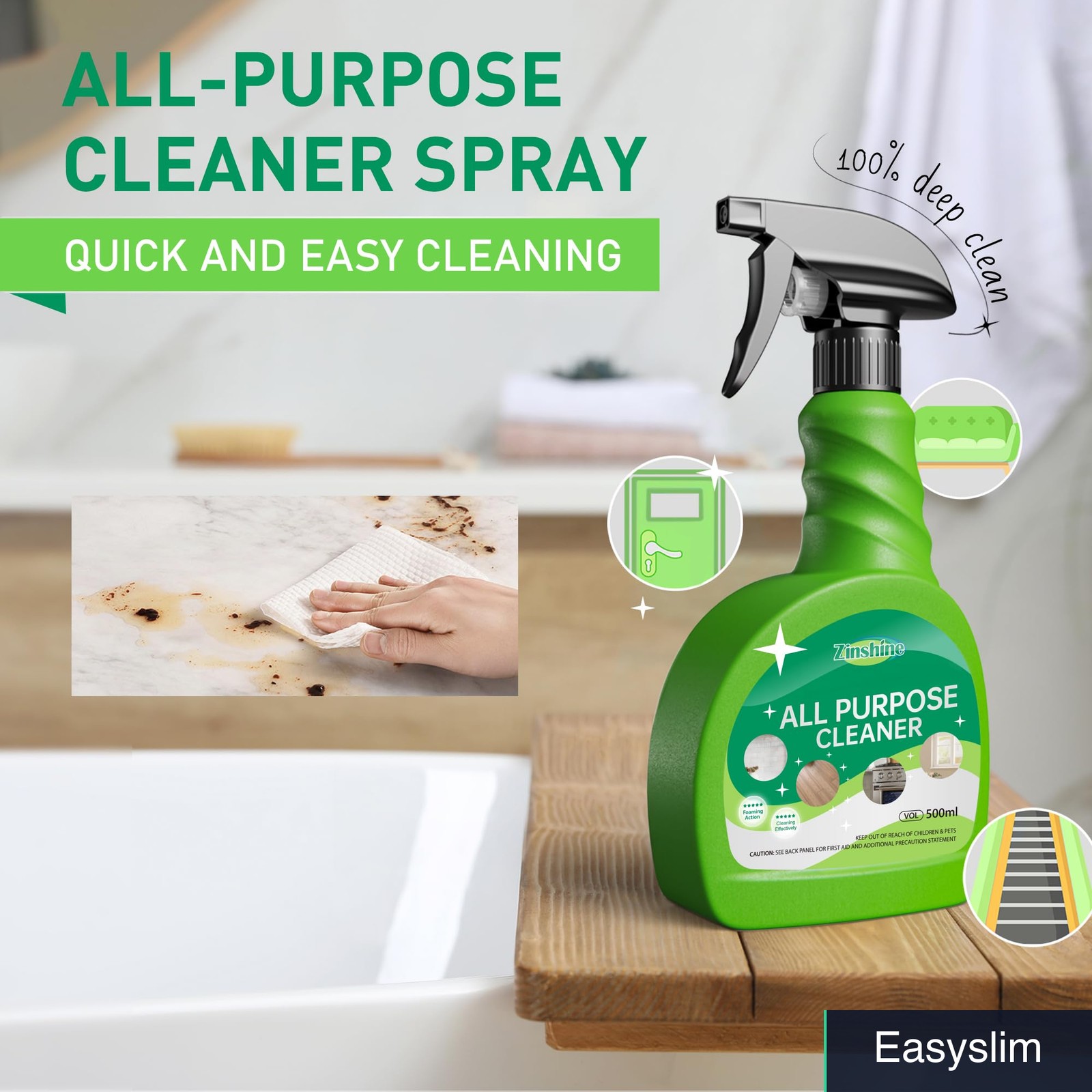 Multi-Purpose Cleaner Spray 17 Fl Oz Glass Stainless Steel 2 Pack