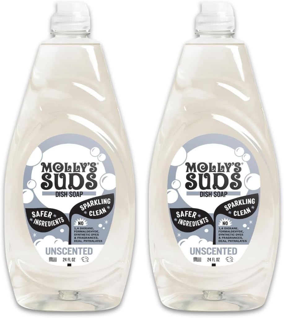 Molly’s Suds Liquid Dish Soap | Clean, Simple Ingredients | Extra Scrubbing Powe