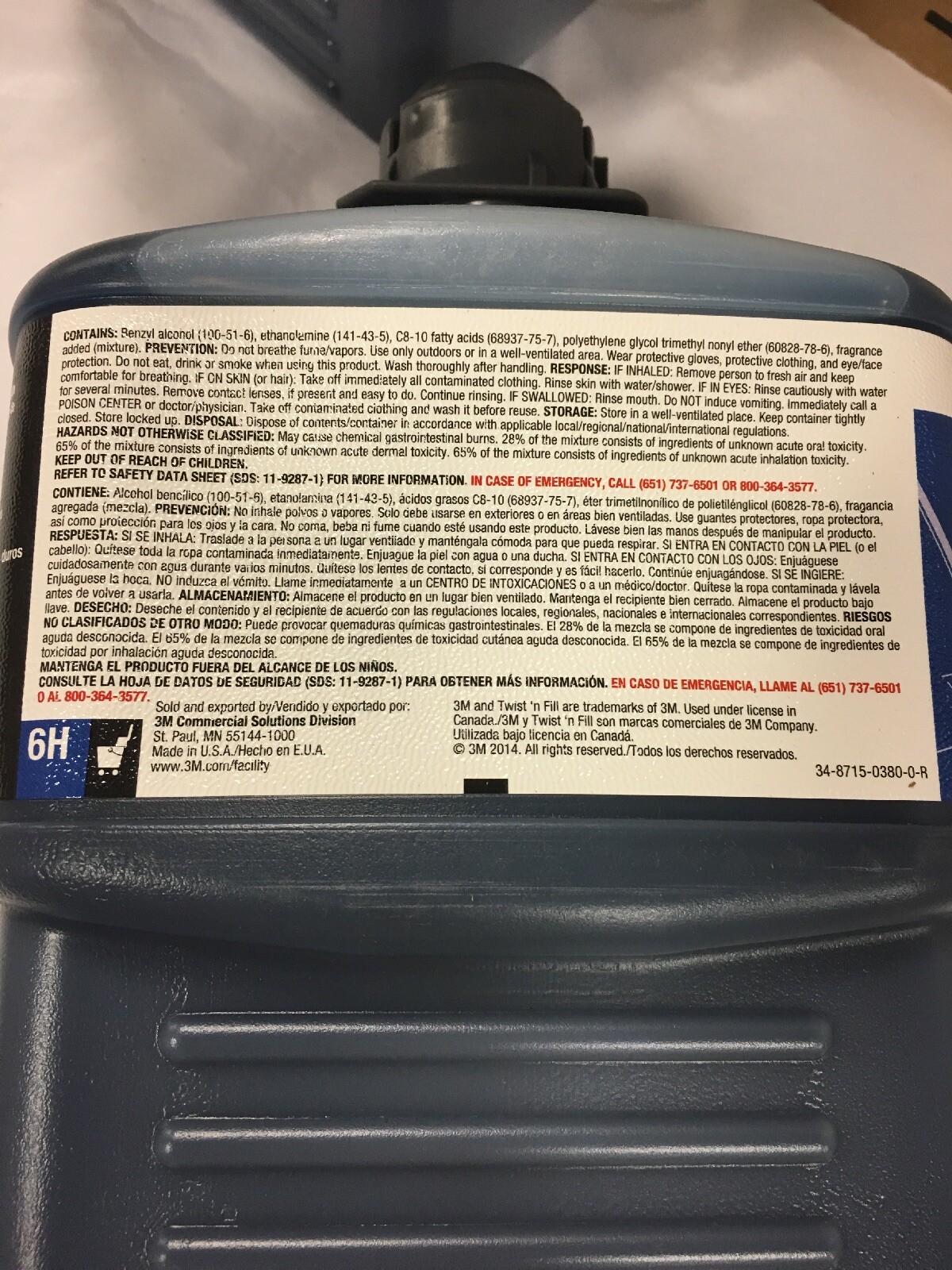 3M 6H Floor Speed Stripper Concentrate Size 2L,Blue Lot Of 2 Bottles Gray Cap
