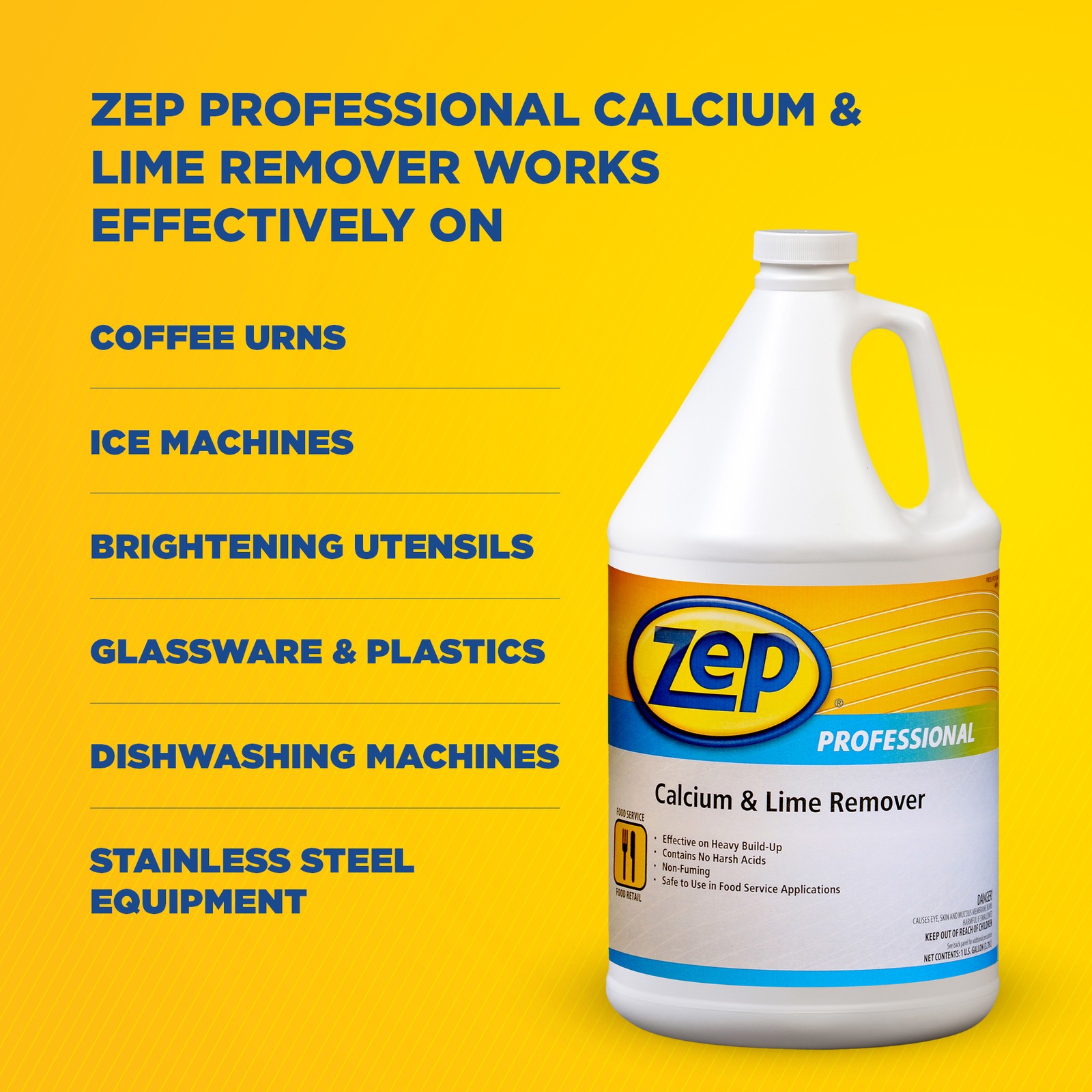 Zep Industrial Calcium and Lime Remover – 128 oz (Case of 4) 1041491 – Pro Grade