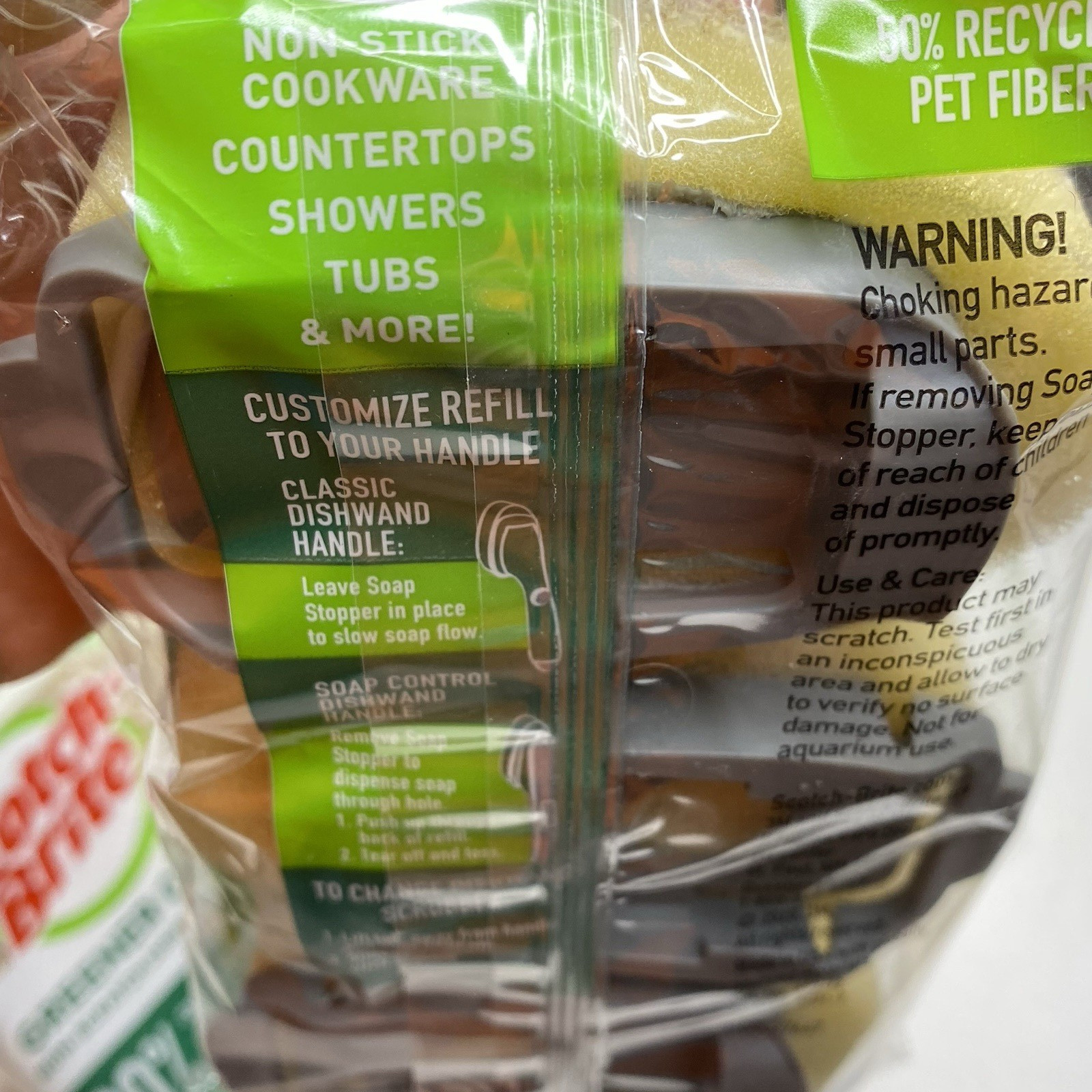 Scotch-Brite Greener Clean Non-Scratch Foam Dishwand Refill 3count OPEN Package*