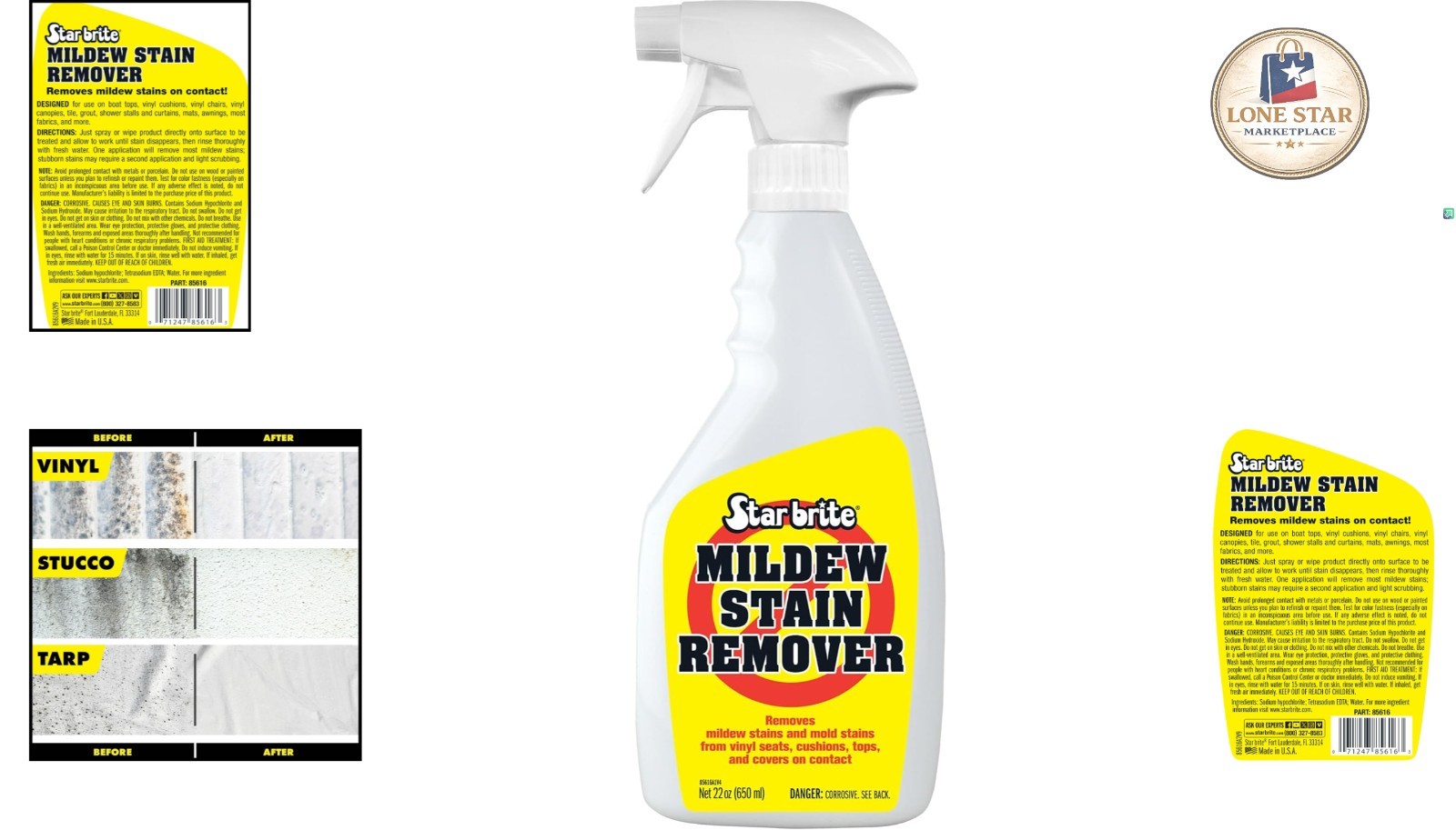 22oz Mold & Mildew Stain Cleaner – Triple-Action Formula for Safe Surface Care