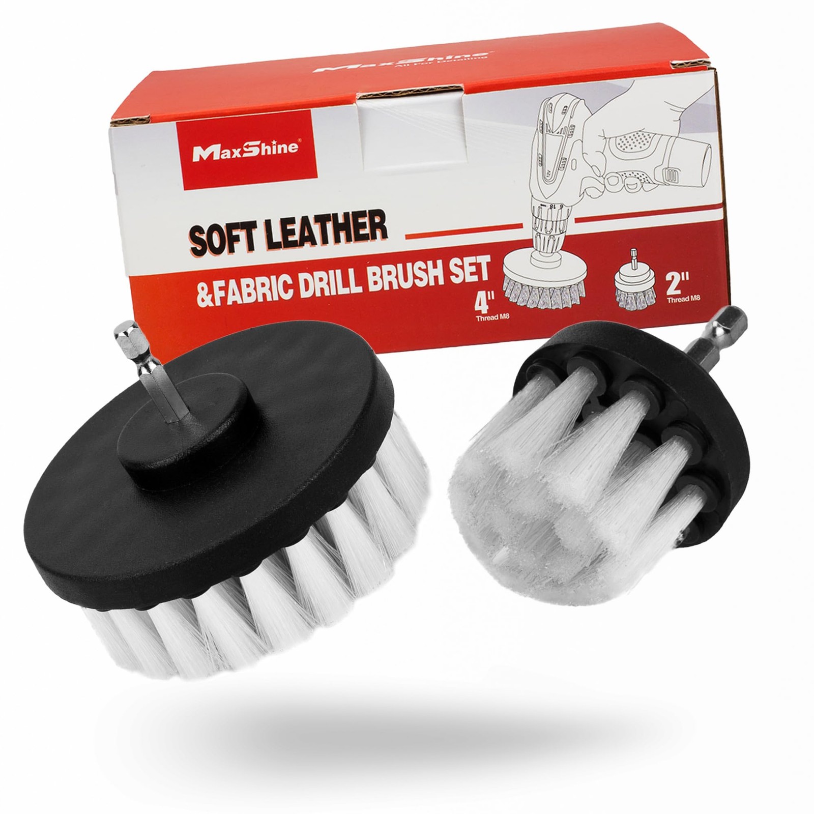 2″ & 4″ Universal 2-Piece Soft Leather Drill Brush Attachment Set – Professio…