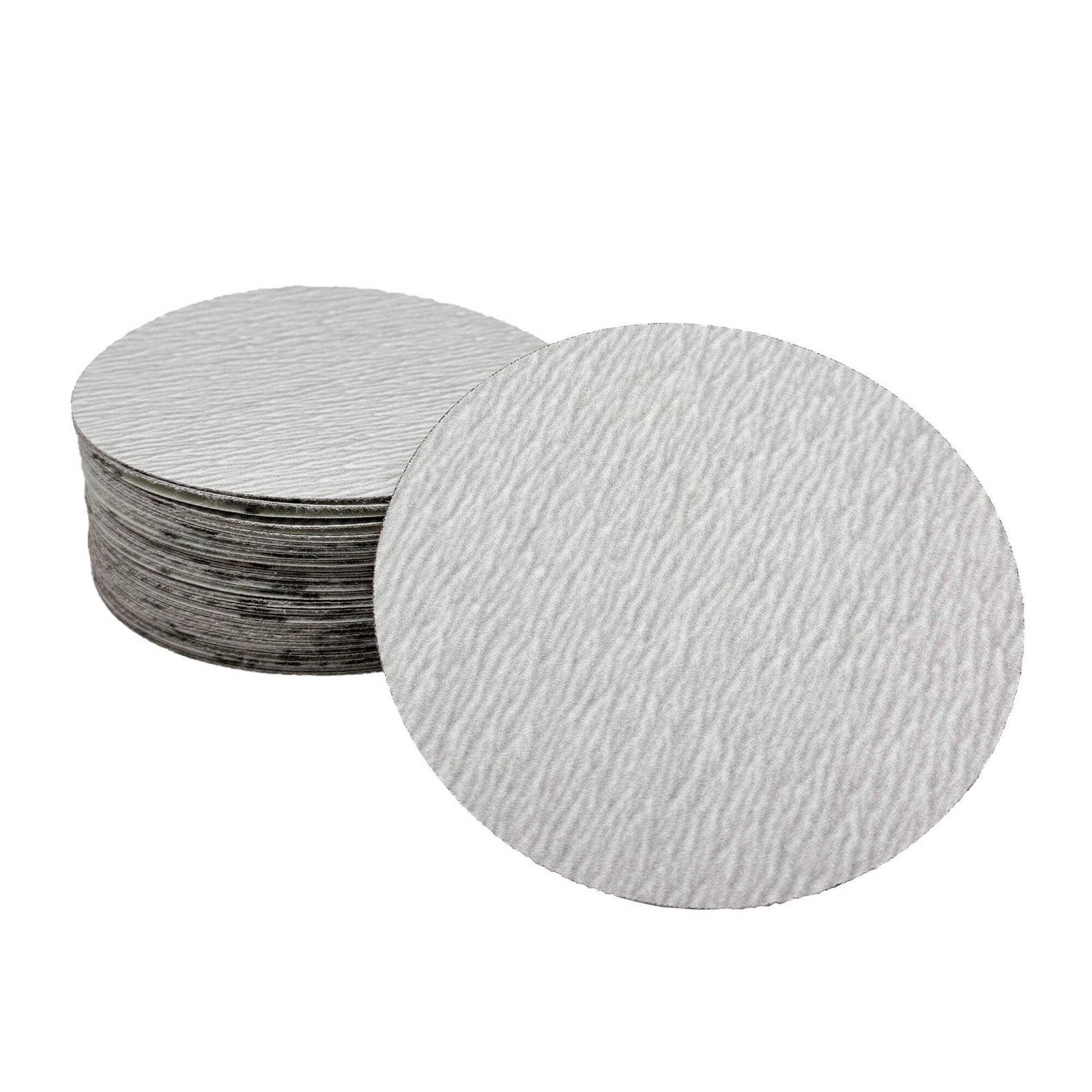 5″ and 6″ White/Gold Hook & Loop Aluminum Oxide Sanding Discs | Pack of 50