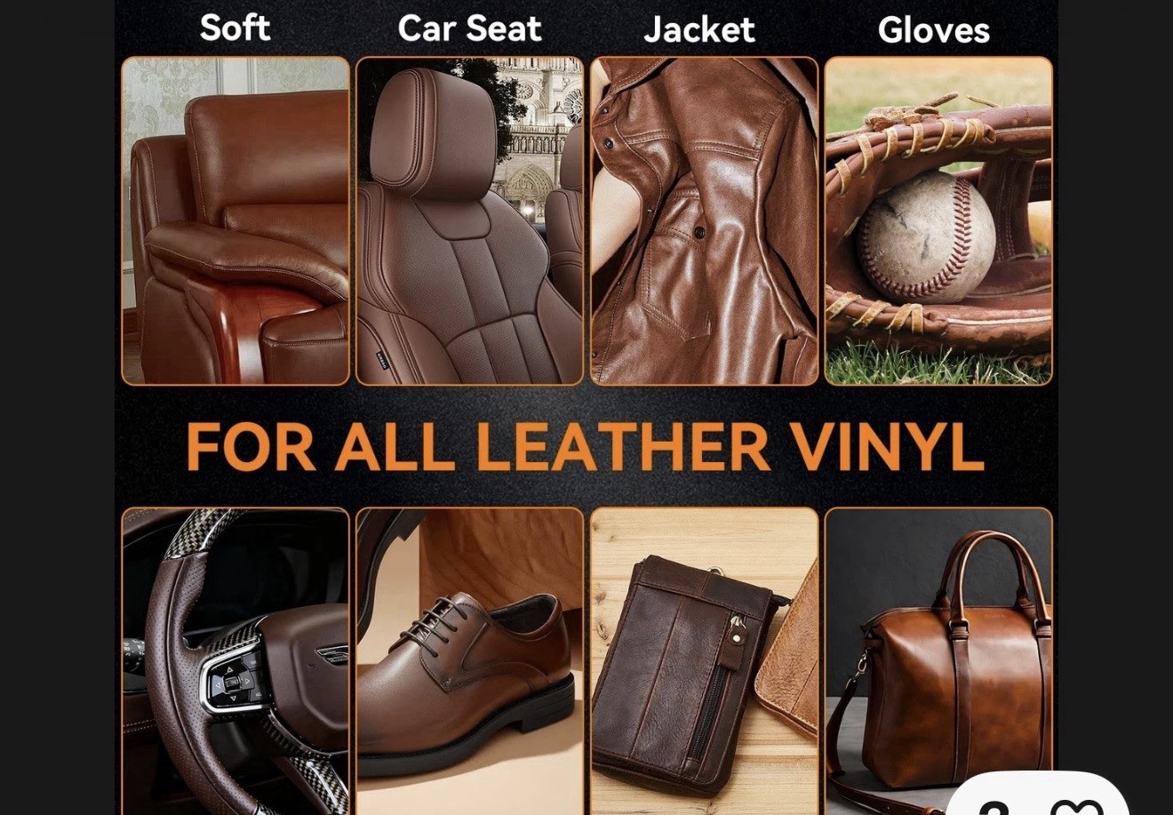 Luxgrove Dark Brown Leather Recoloring Balm, Leather & Vinyl Repair Kit
