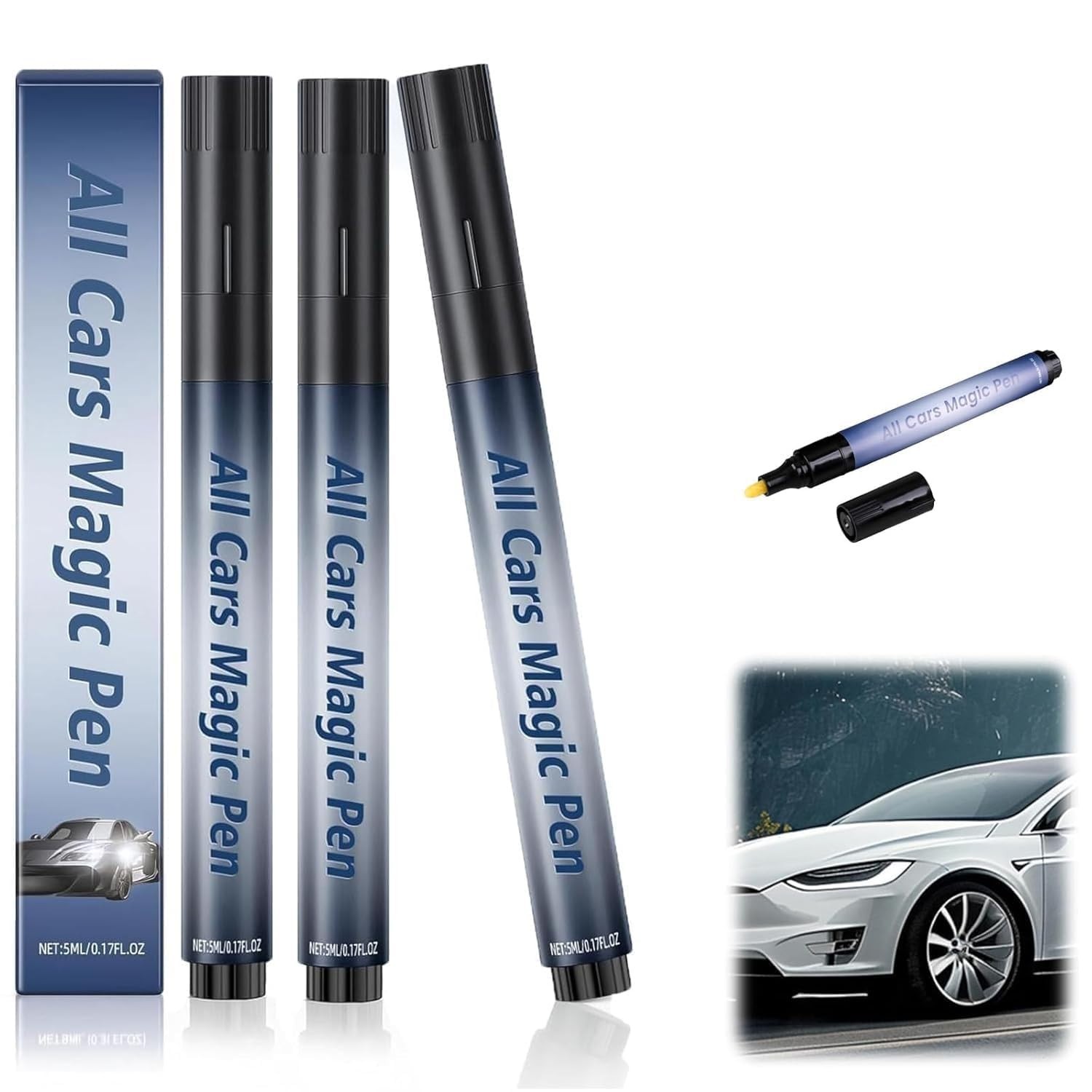 Magic Scratch Removal Pen for Cars – Easy Use, Quick Repair, 3 Pack, All Colors