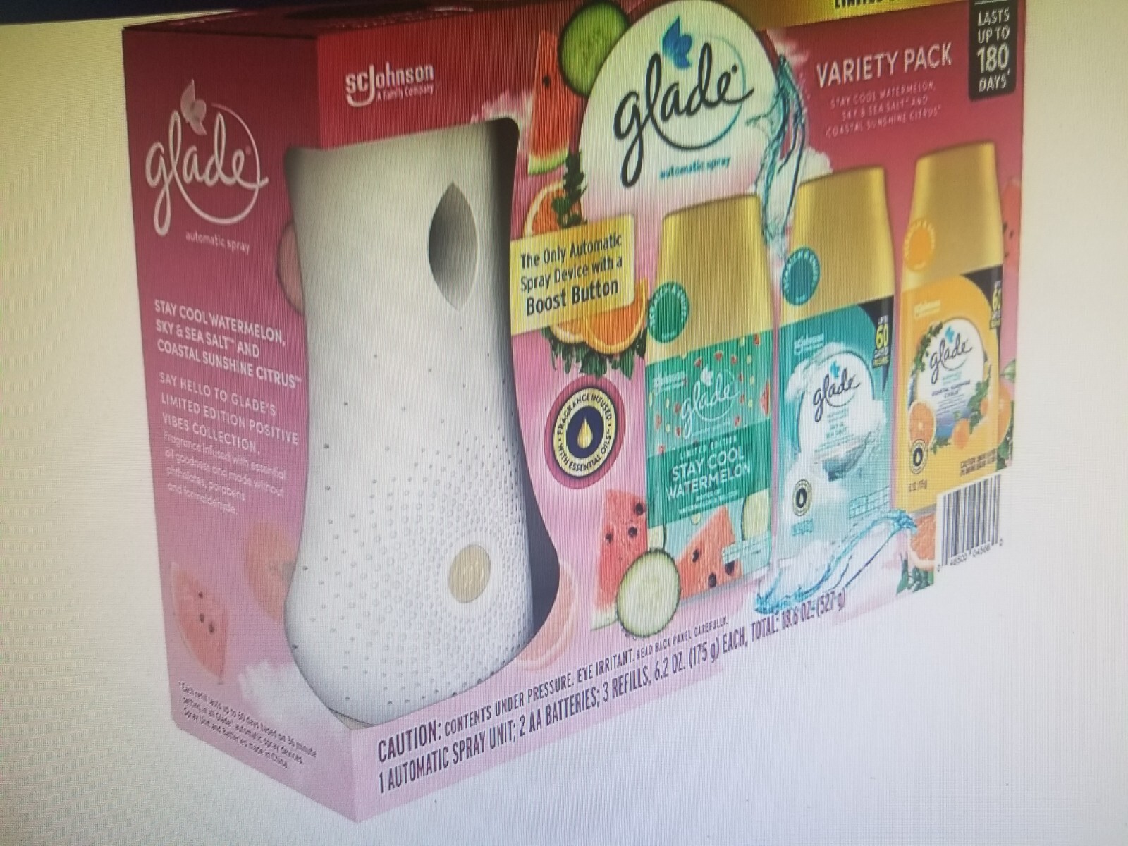 VARIETY PACK GLADE AUTOMATIC SCENTED SPRAY, 3-6.2 oz REFILLS 1-SPRAY UNIT/CITRUS