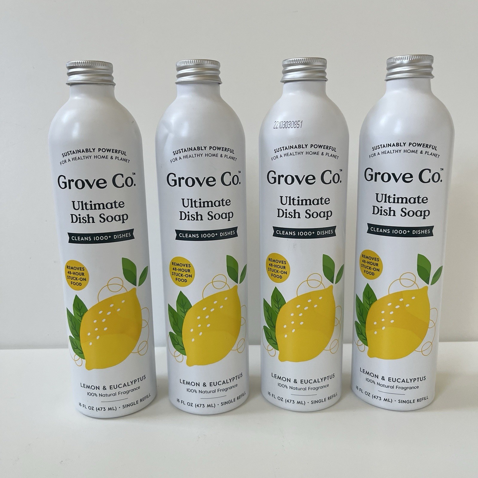 4 Grove Co. Ultimate Dish Soap Refill in Aluminum Bottle ,Orange & Rosemary 16oz