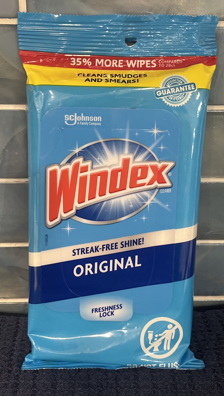 WINDEX Original Glass & Surface Wipes 38 Count Pack Windows Streak Free Shine