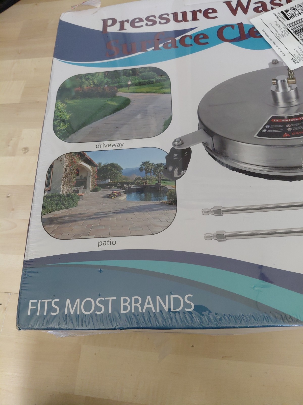 15-inch PressureSurface Cleaner Stainless Steel Surface Cleaner with Wheels NEW
