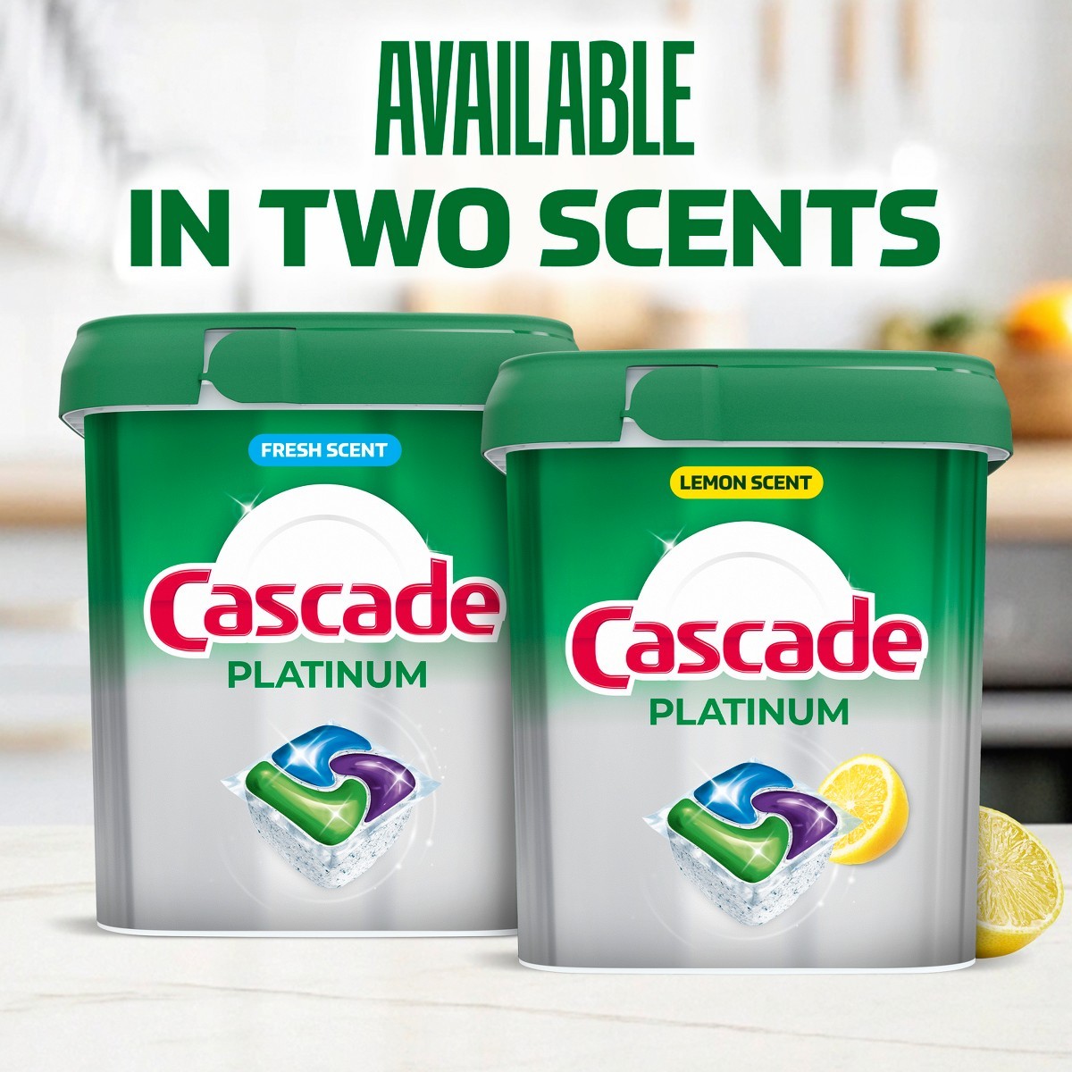 Cascade Fresh Platinum Pods Dishwasher Detergents – 34ct