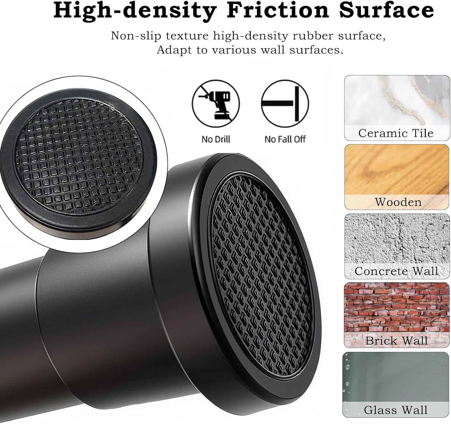 Shower Curtain Rod 31 to 49 Inch,Heavy Duty Adjustable Tension Rod No Drilling N