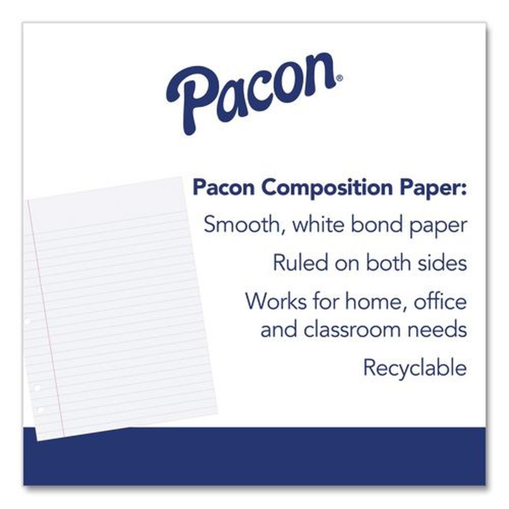 Pacon P2441 8″ x 10.5″ 5-Hole Wide/Legal Rule Composition Paper (500/Pack) New