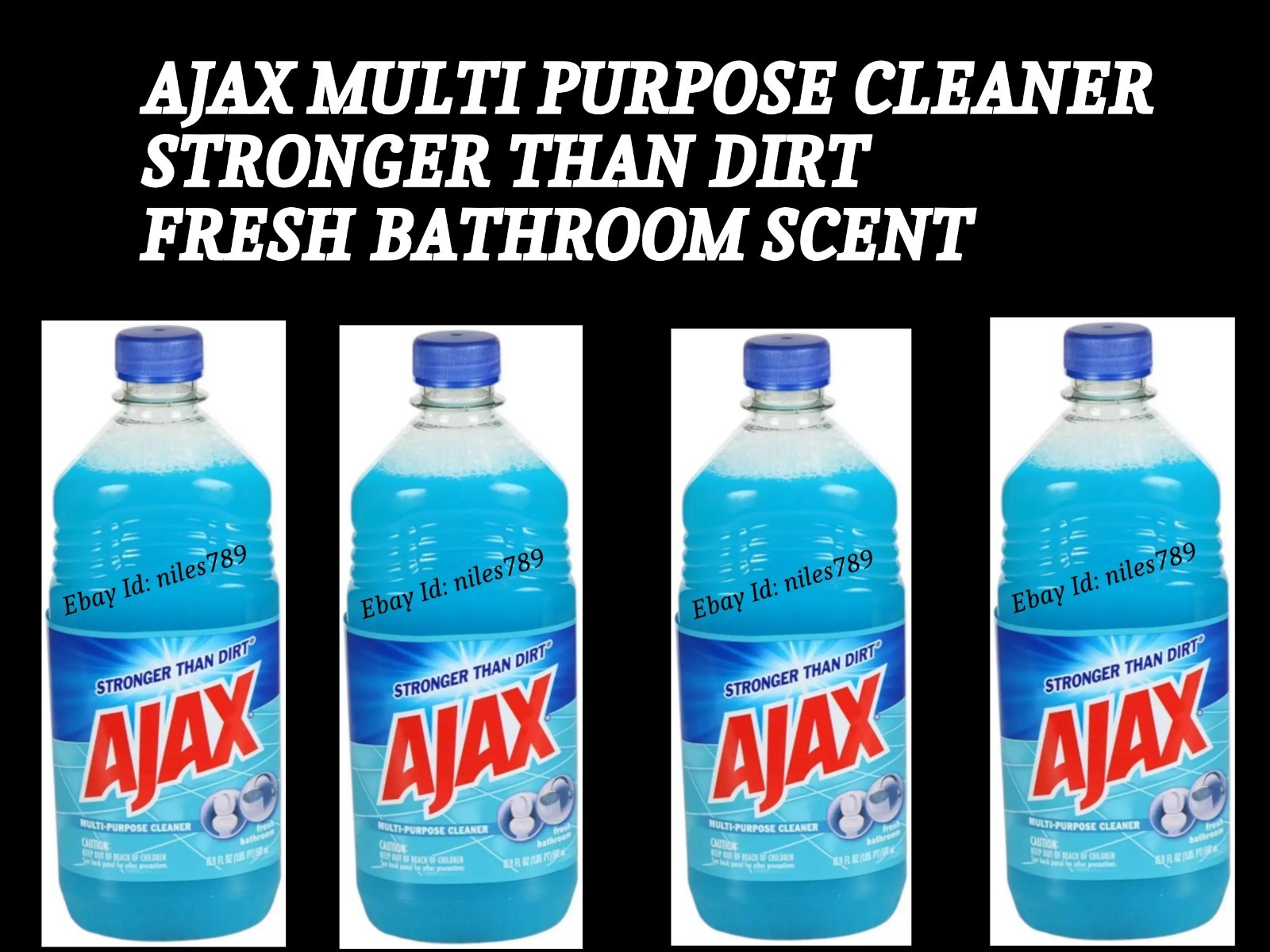 4 Pack Ajax Lasting FRESH BATHROOM All Purpose Cleaner 16.9 oz No residue