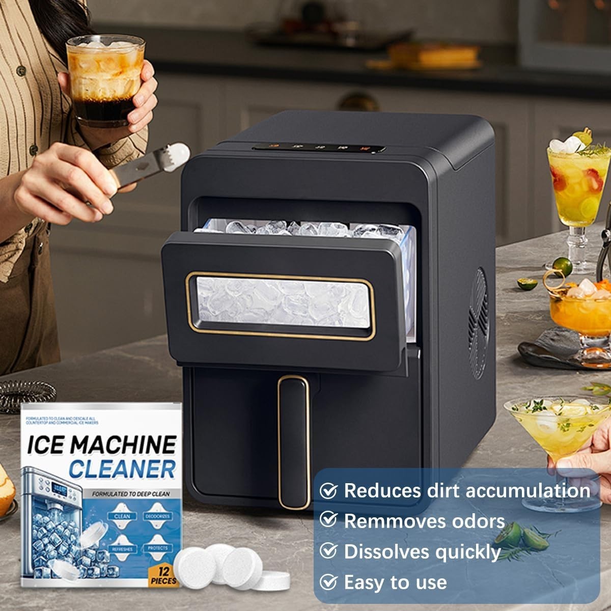 Ice Machine Cleaner Maker Descaler 24 Clean Tablets for Ice Makers Bulk 1 New