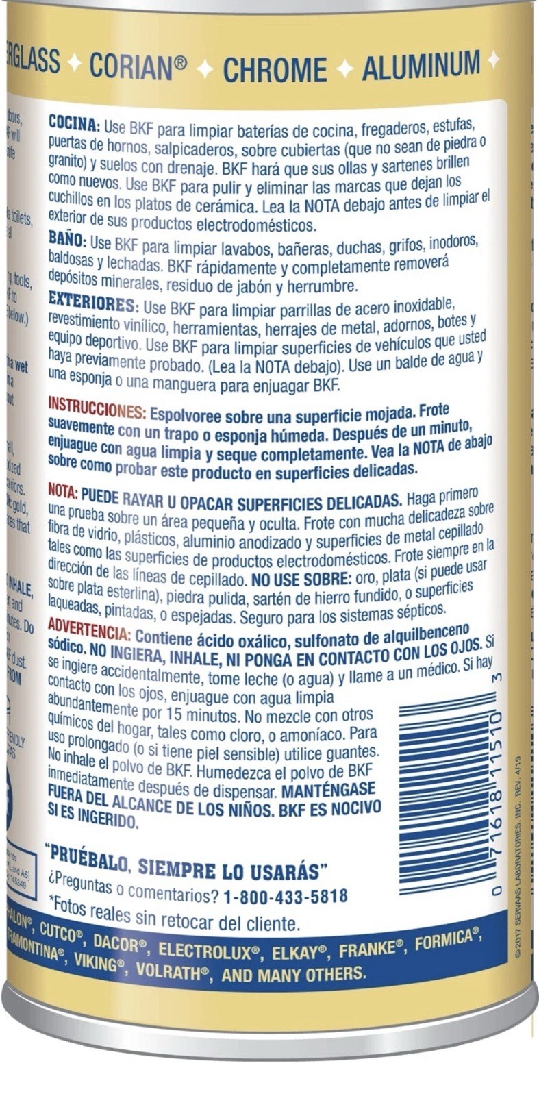 (2) Bar Keepers Friend Cleanser~Stainless Steel/Chrome/Copper/Brass & More~12oz