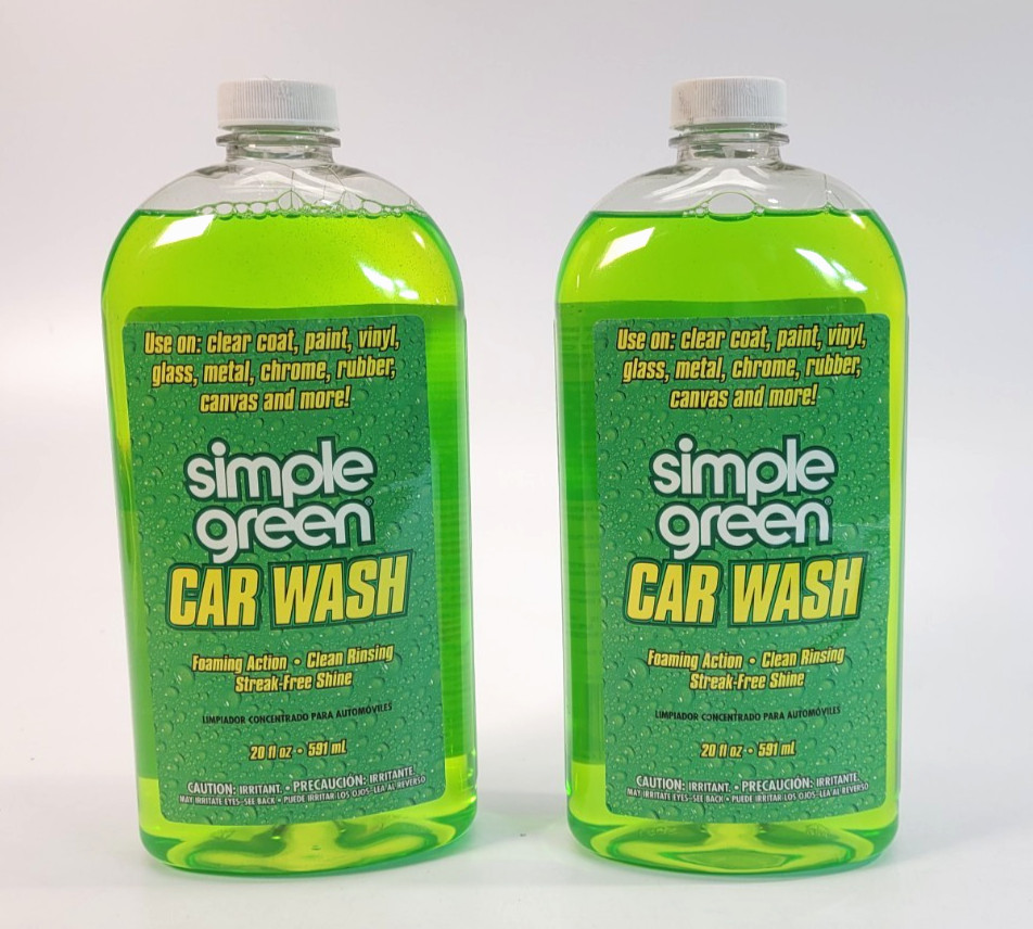 (2) Simple Green Car Wash 20 Oz Concentrated car wash foaming Clean rinsing
