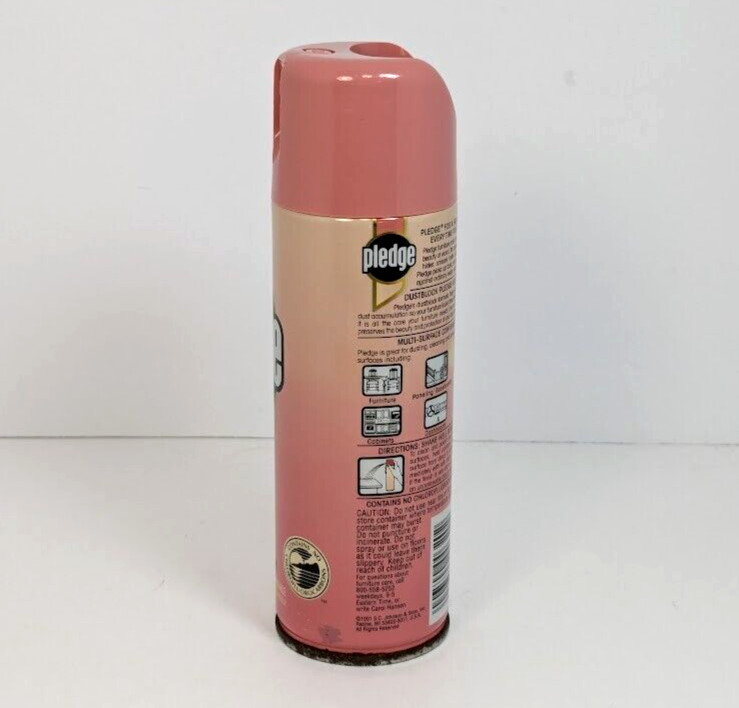 Pledge Spring Fresh 7oz Pink 1991 Spray Can Johnson Wax Dust Used Movie TV Prop