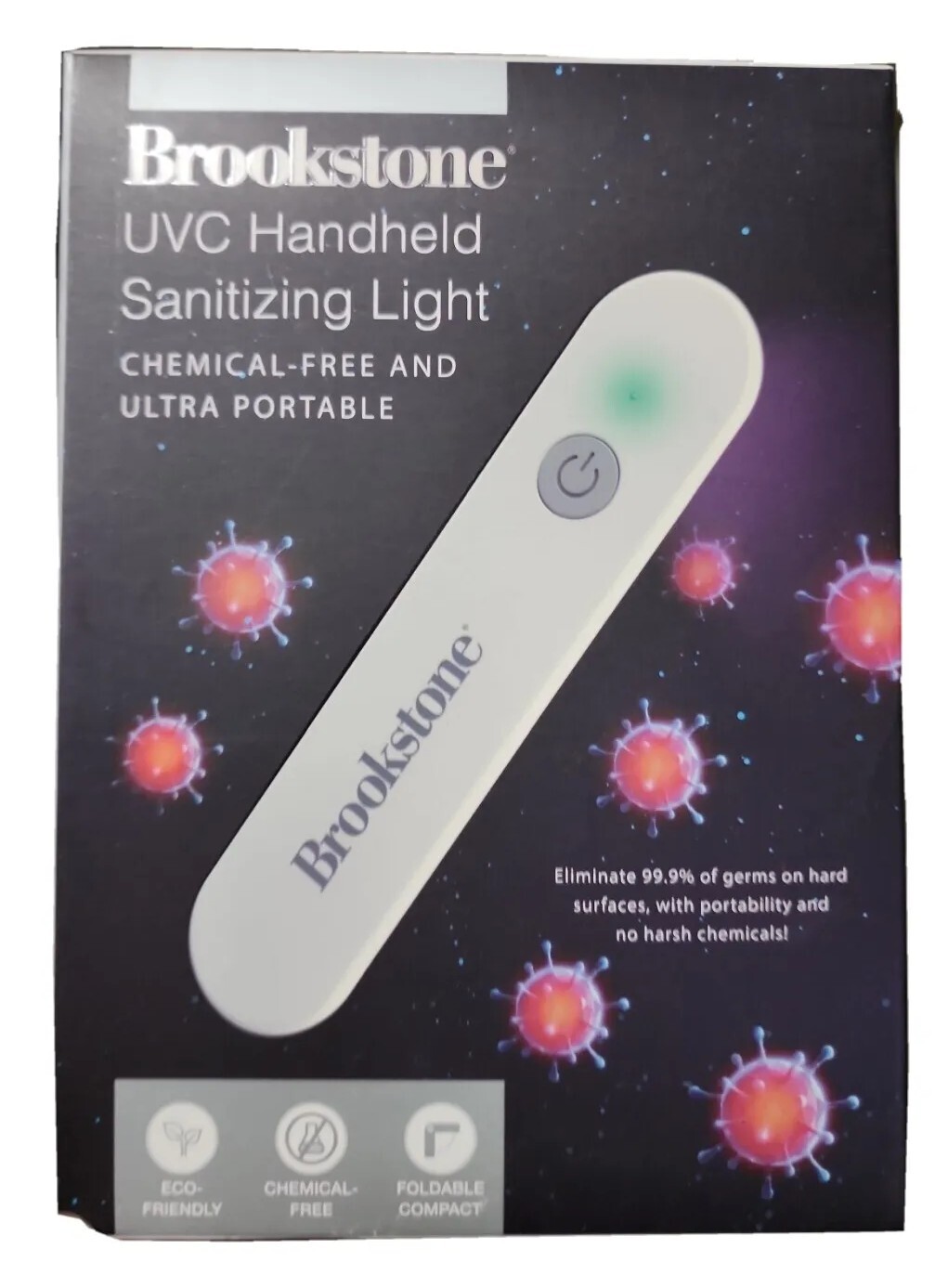Brookstone UVC Handheld Sanitizing Light Chemical Free – Kills 99.9% of Germs