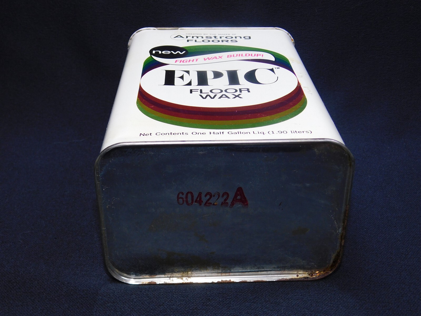 Vintage EPIC By Armstrong Self Polishing Floor Wax One Half Gallon Can Full Prop