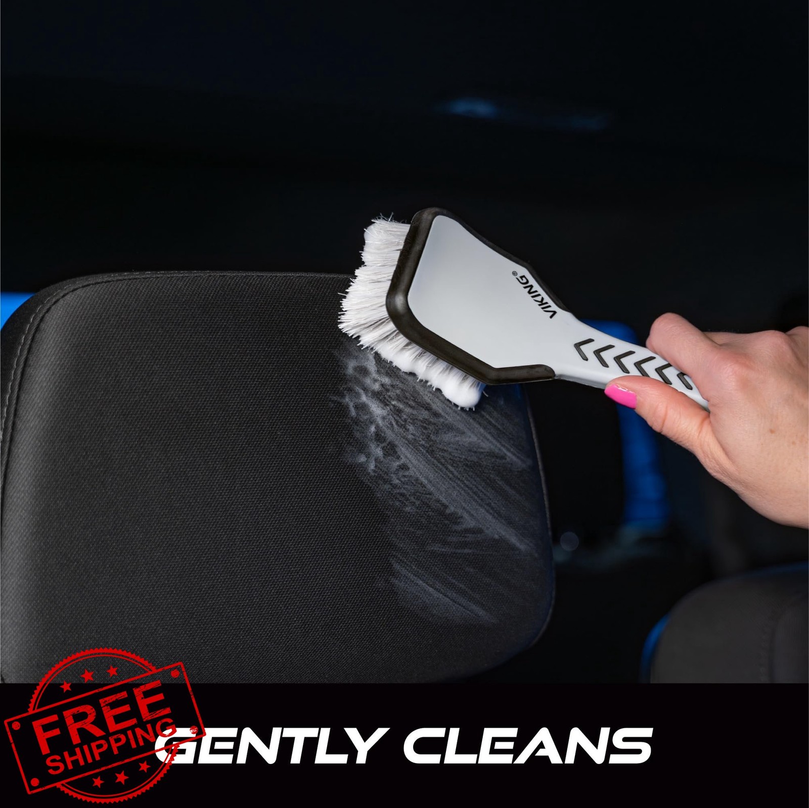 VIKING Upholstery Cleaner Scrub Brush Grey 9.3″