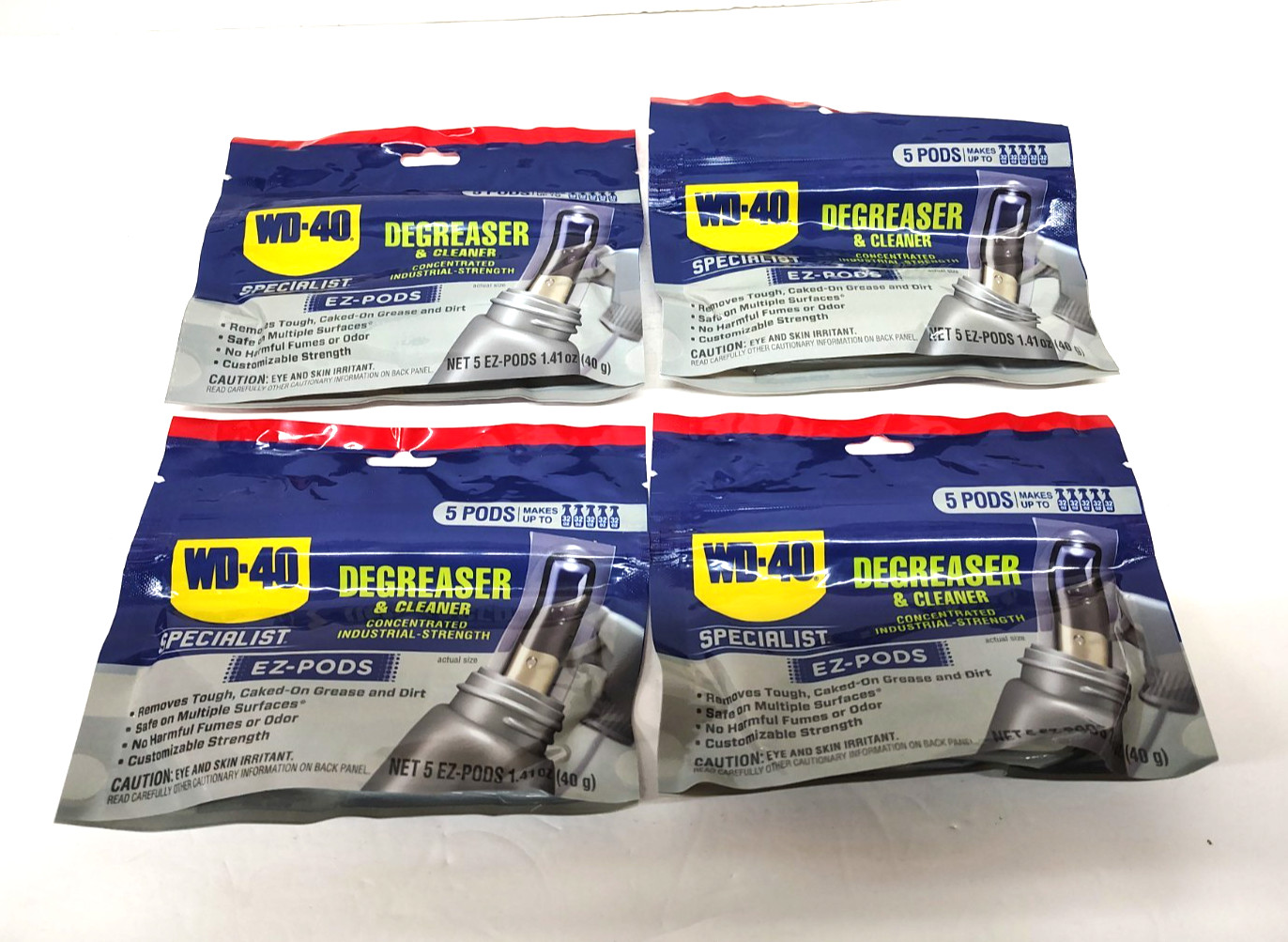 Lot Of 4 WD-40 Degreaser Cleaner EZ PODS Multi Surface Packs of 5- Total 20 Pods