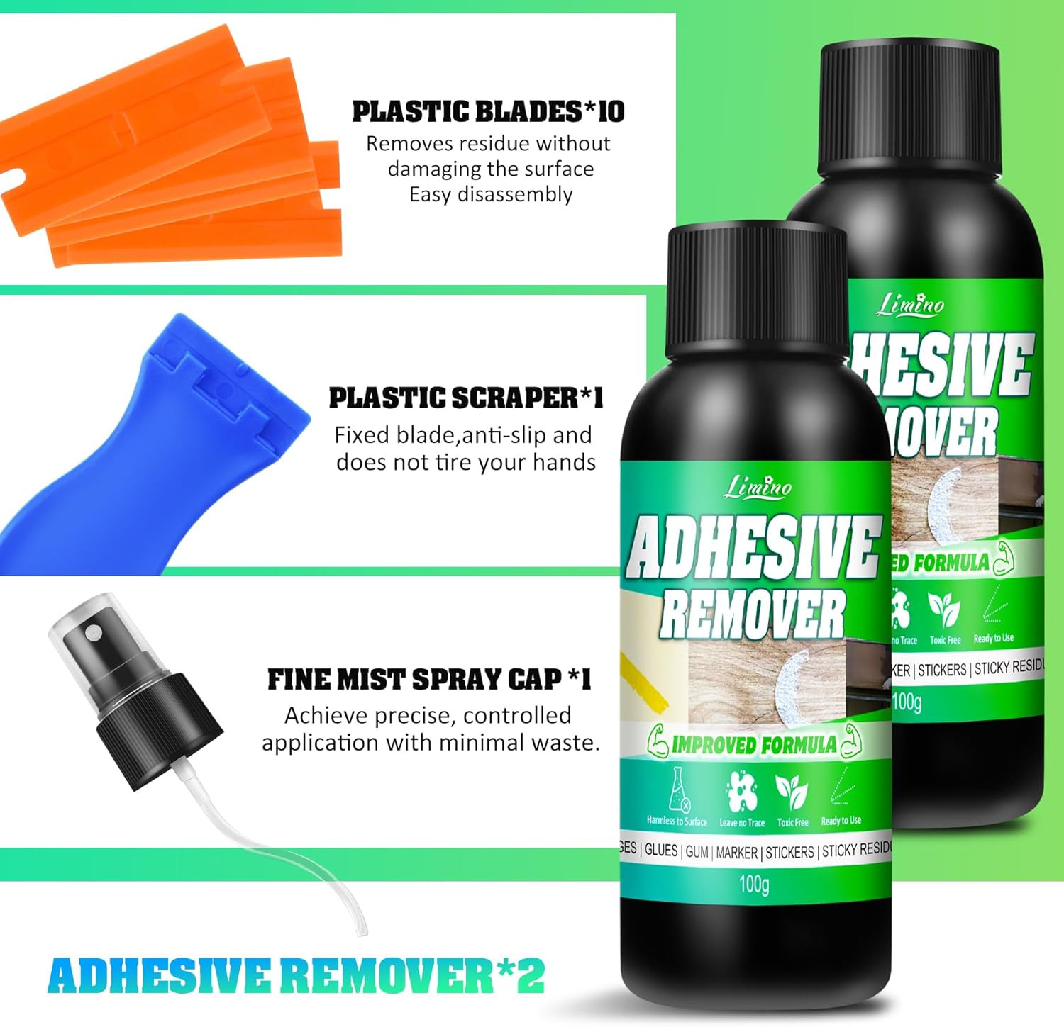 Adhesive Remover – 7Oz Upgrade Formula Surface Safe Rapid Glue Remover with Scra