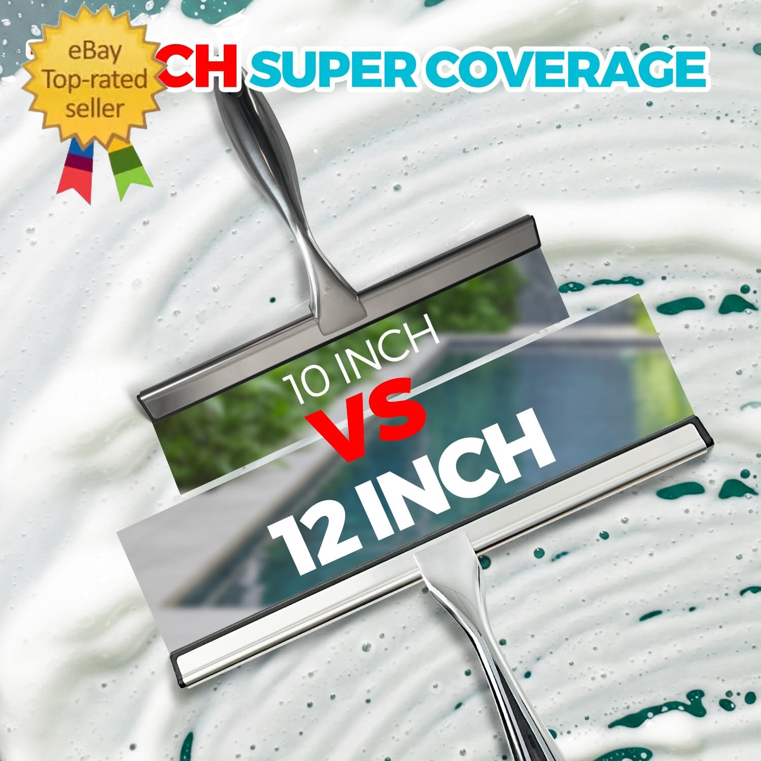 12-Inch All-Purpose Shower Squeegee for Shower Doors, Tile Shower Walls, Bathroo