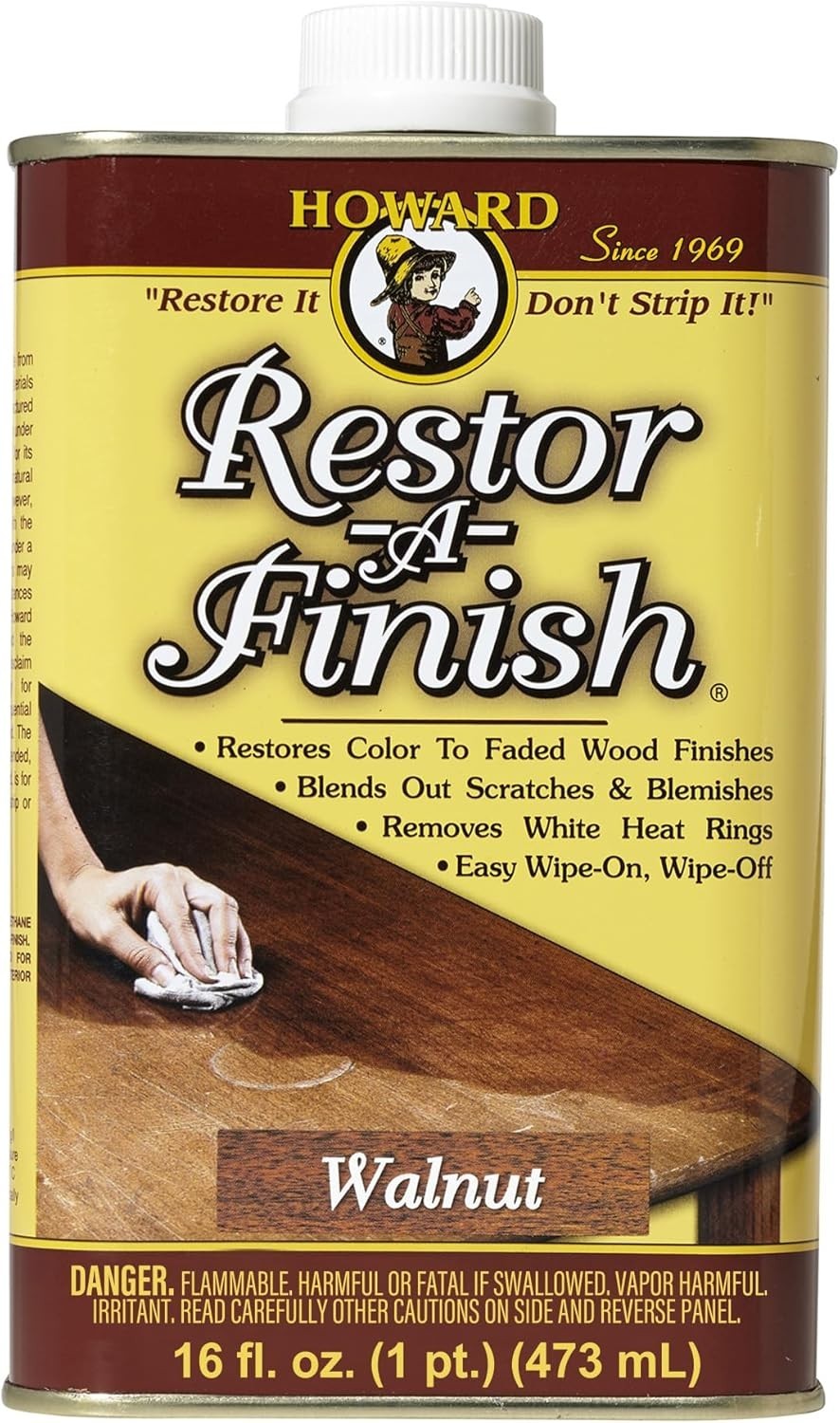 HOWARD Original Restor-A-Finish 1 Pt WALNUT Wood Furniture Restorer RF4016