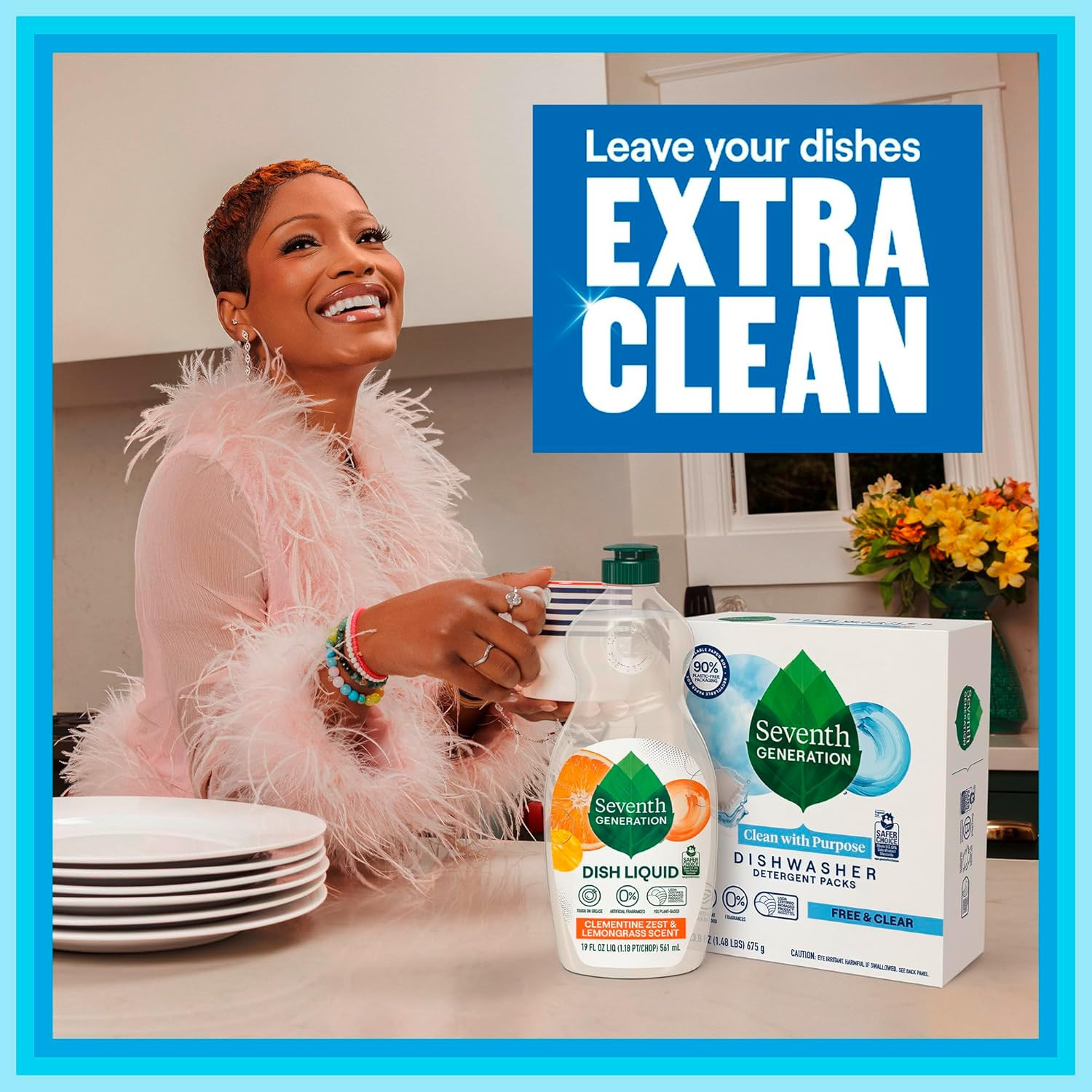 Seventh Generation Dishwasher Detergent Packs Free & Clear 20ct 6-Pack Bulk