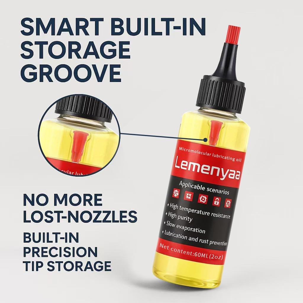 Door Hinge Lubricant – 2 OZ Silicone Oil for Squeaky Hinges, Doors, Garage Doors