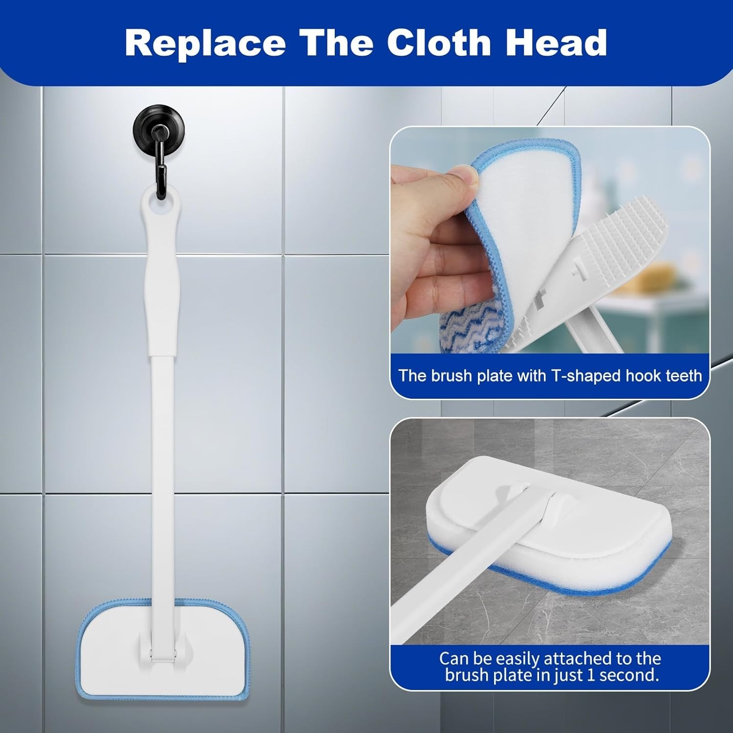 Multi-Functional Shower Brush Kit for Efficient Bathroom, Kitchen & Car Cleaning