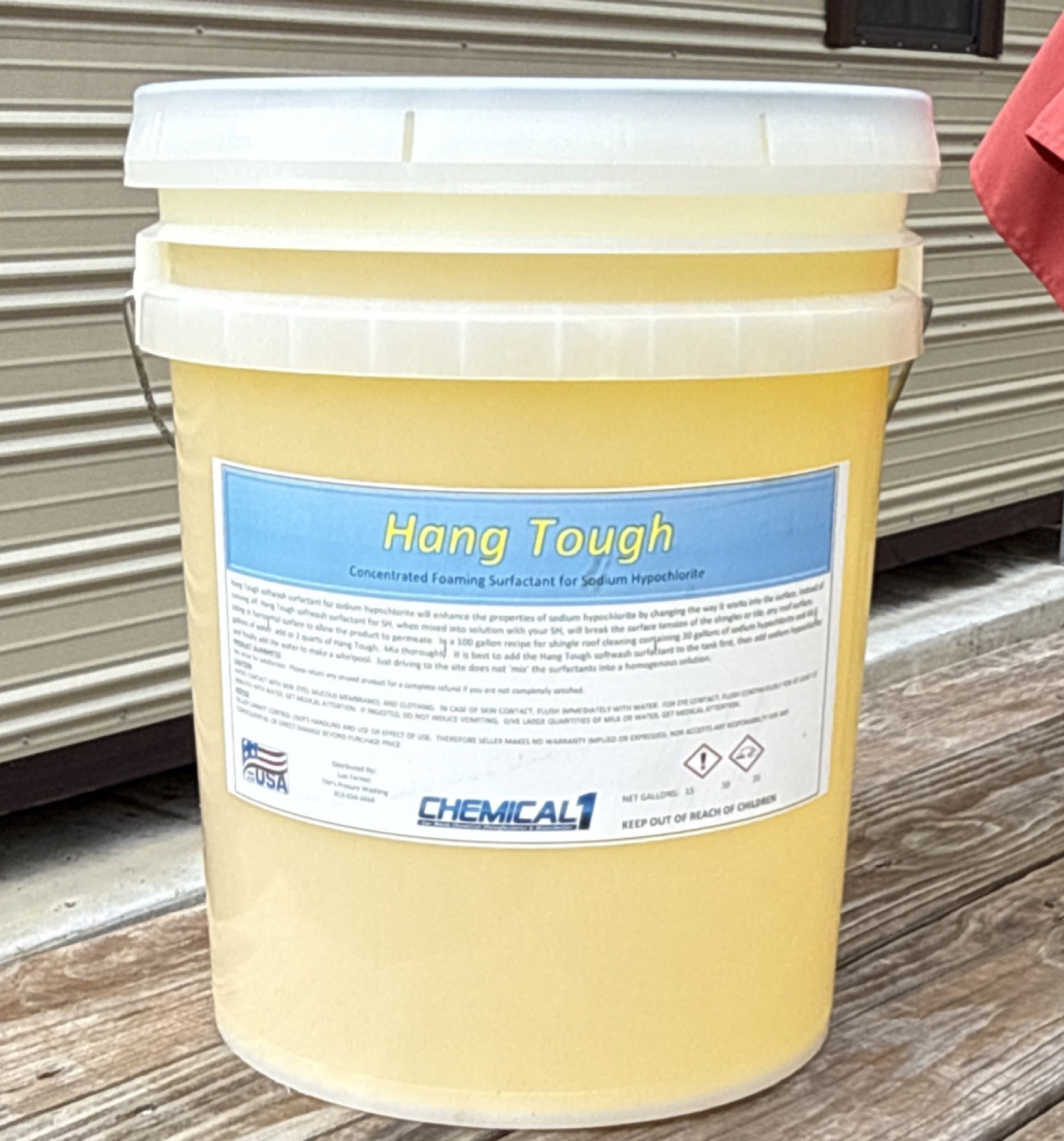 HANG TOUGH Concentrated Foaming Surfactant Liquid 5 Gal for Sodium Hypochlorite