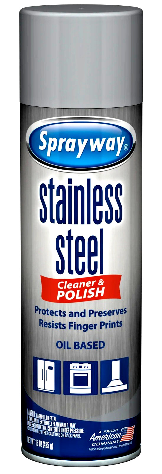 1 Sprayway STAINLESS Steel CLEANER & Polish Aerosol Spray 15 oz Oil Based SW41R