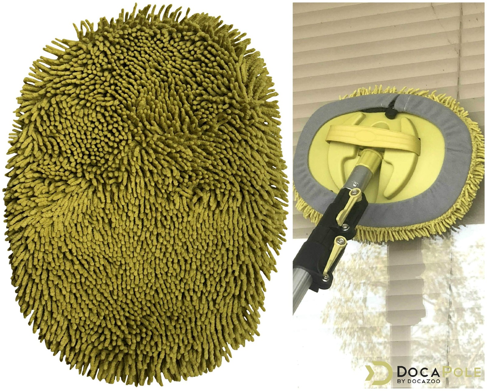 Car Wash Mop Attachment, Squeegee, Mitt, Soft Brush & Extension Pole Options