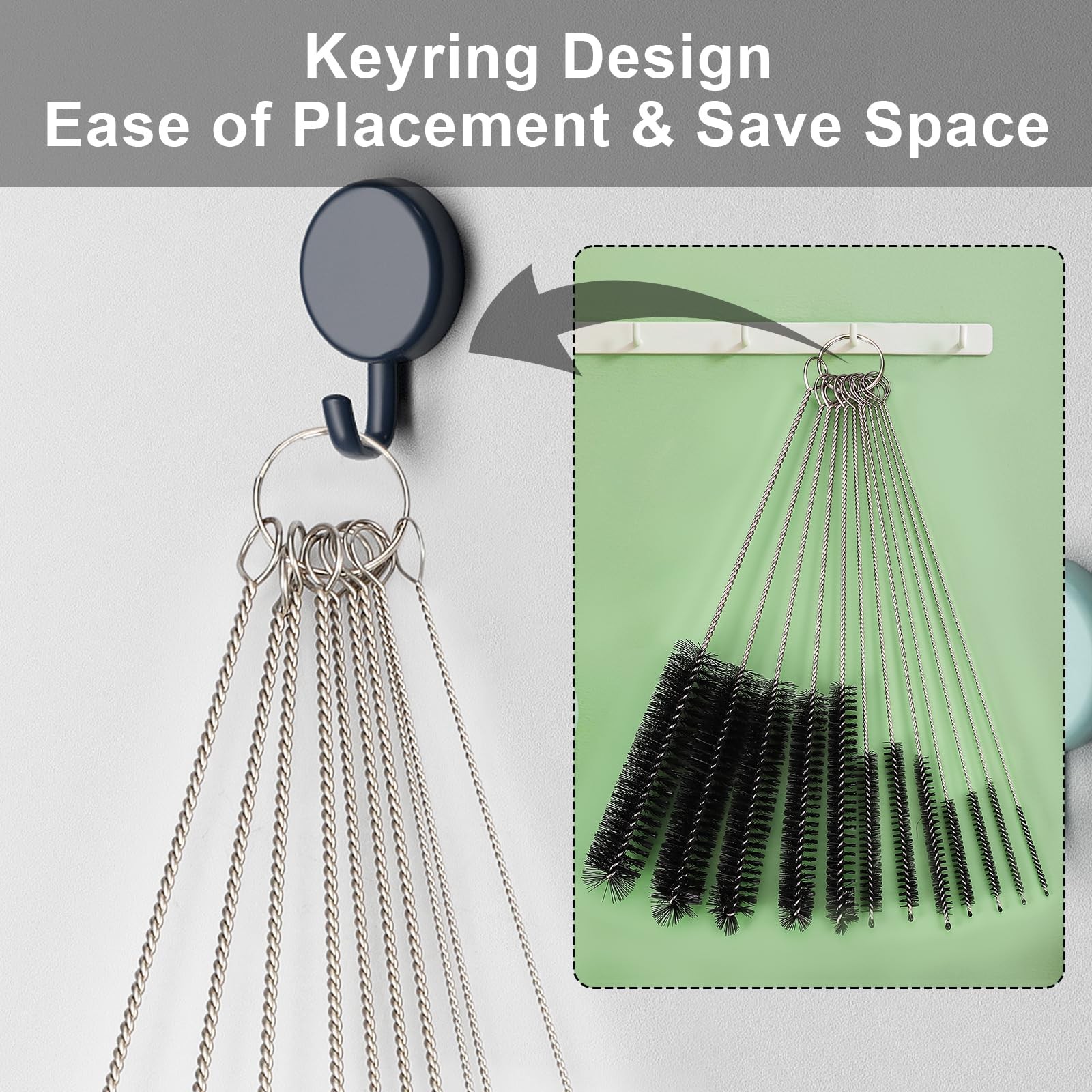 12 Pcs Straw Cleaner Brushes Set, 8.2 Inch Nylon Cleaning Brush
