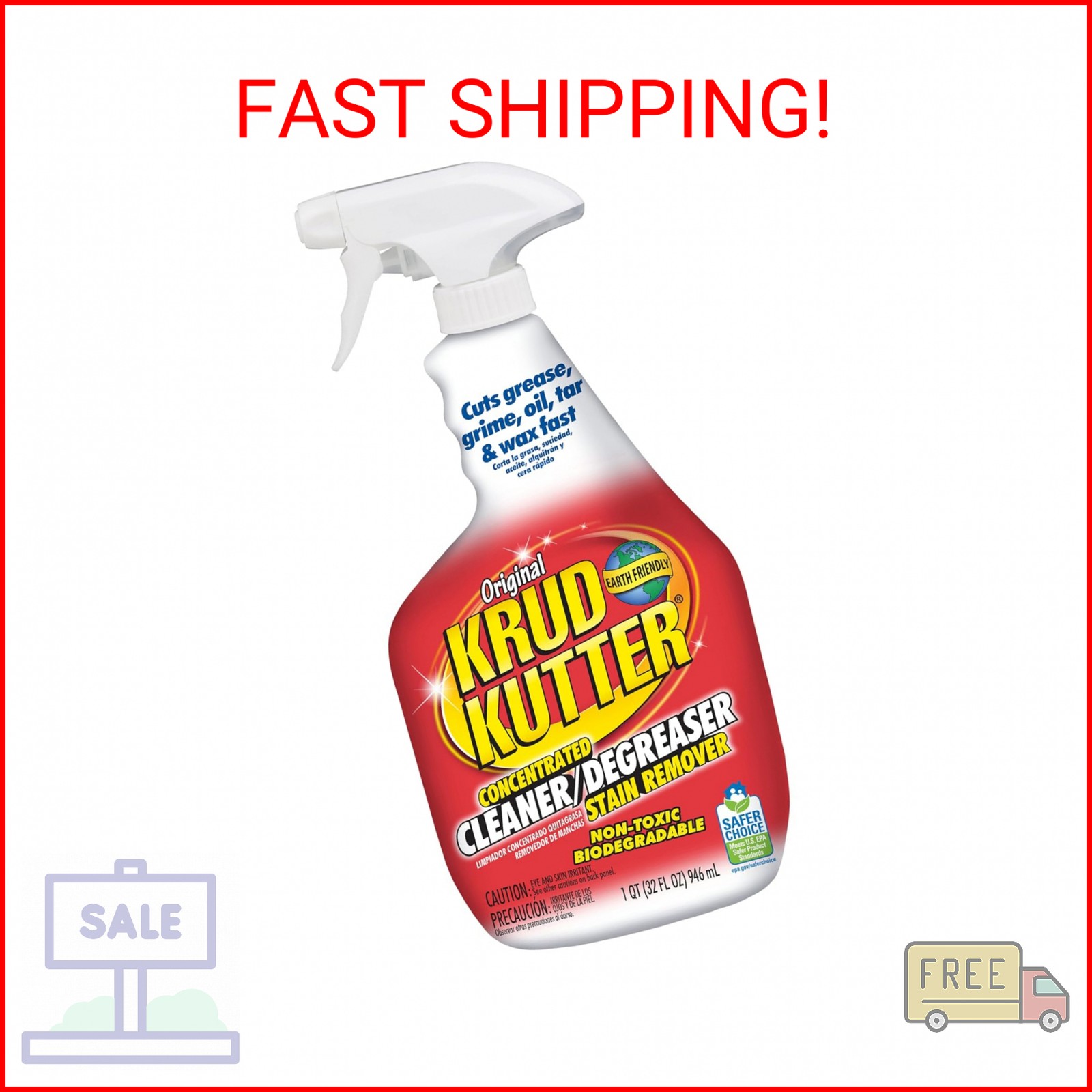 Krud Kutter KK326 Original Concentrated Cleaner/Degreaser Stain Remover Spray, 3