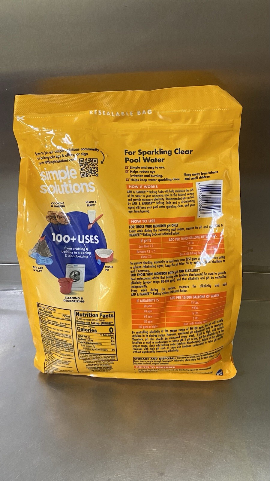 13.5 lbs. Arm & Hammer Pure Baking Soda – Pool laundry cleaner FOOD GRADE