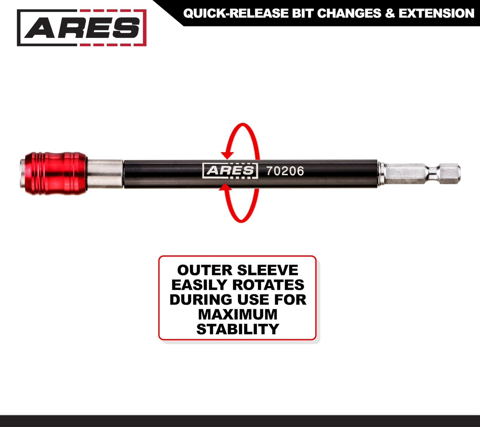 70206 Drill Extension Bit Holder 6inch Quick Release Works With All 1/4inch Driv