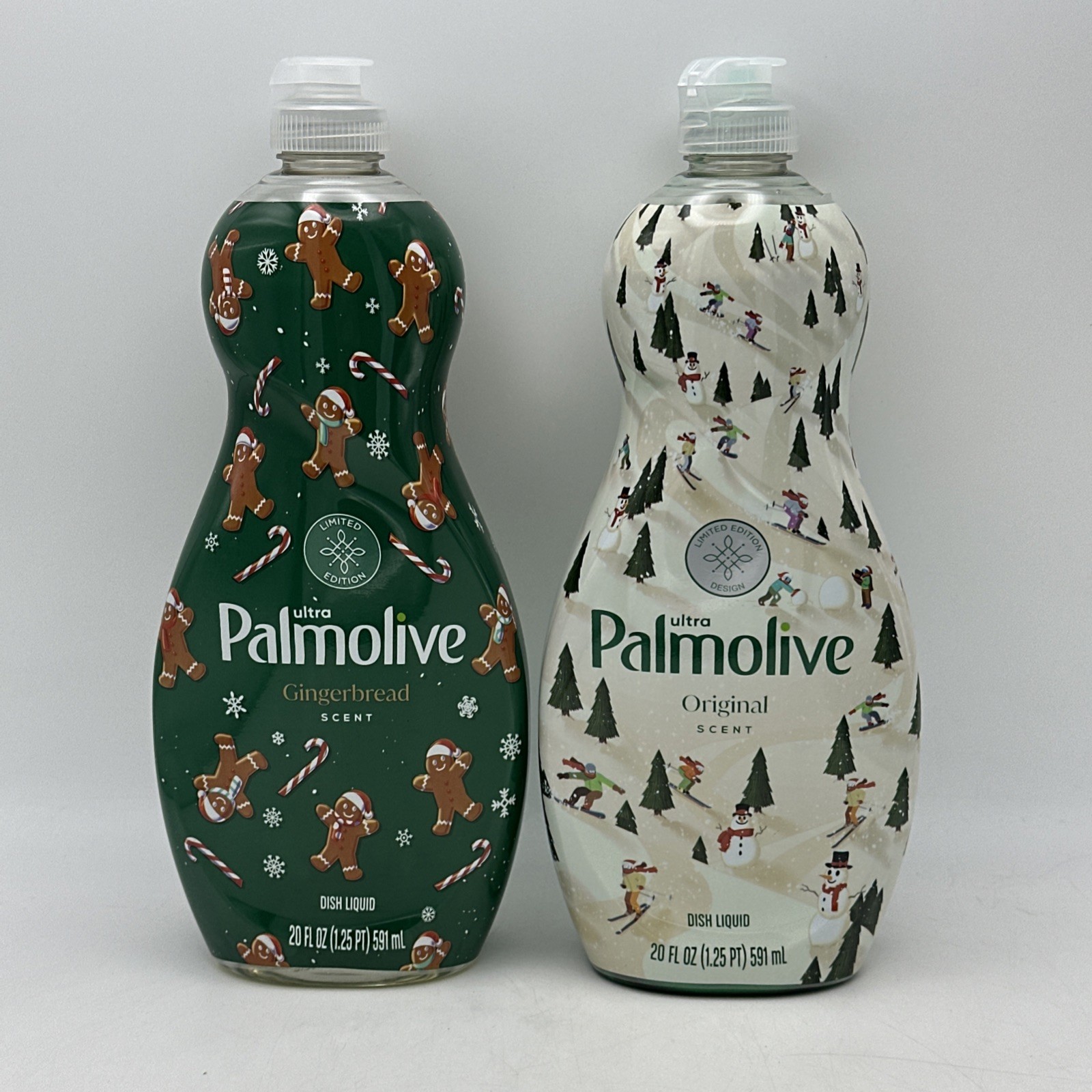 2 Palmolive Ultra Liquid Dish Soap Limited Edition Winter Pine & Gingerbread Lot