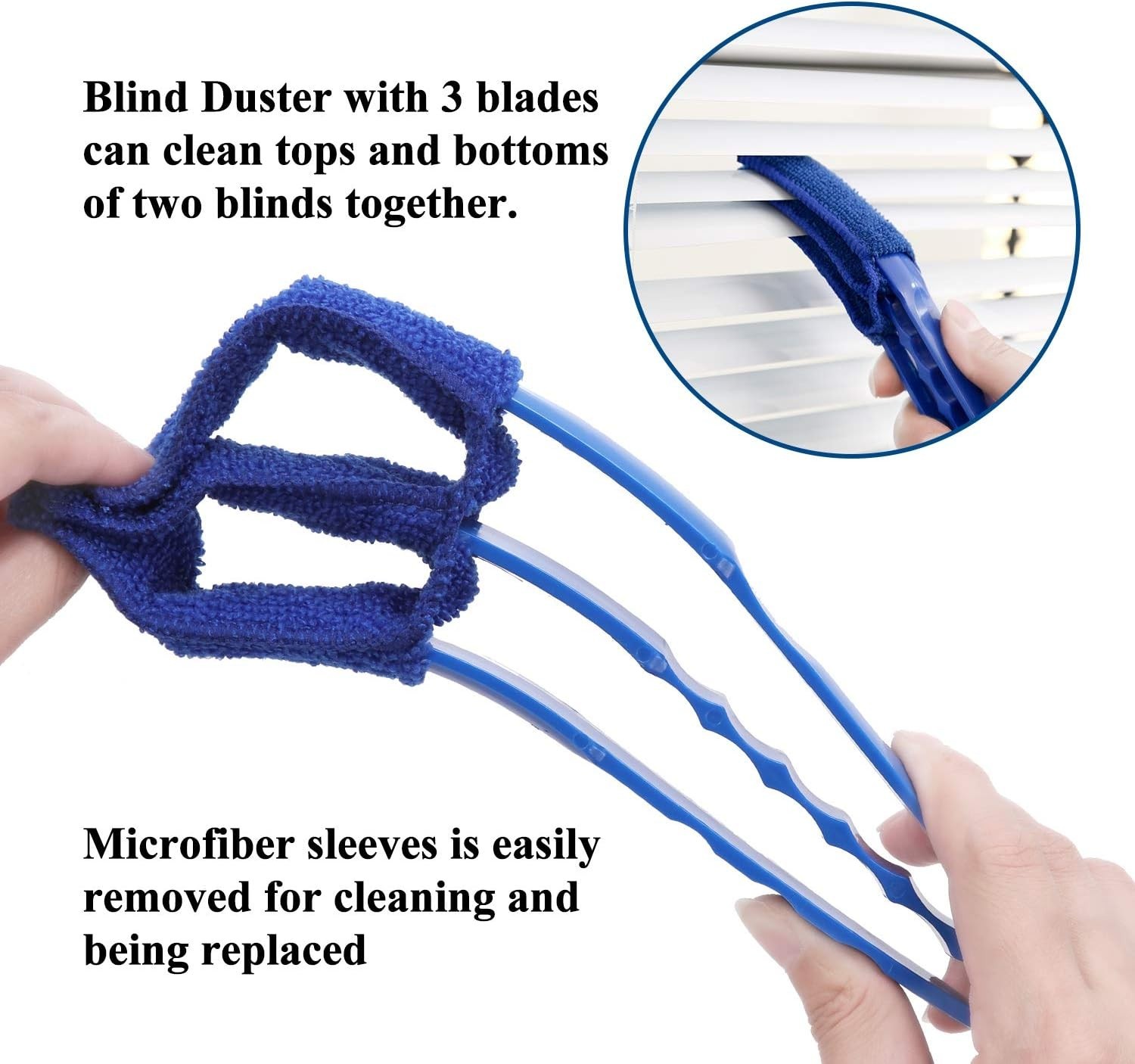 Enhanced Microfiber Blind Duster for Quick Dusting – 8.5″ Long with 5 Sleeves